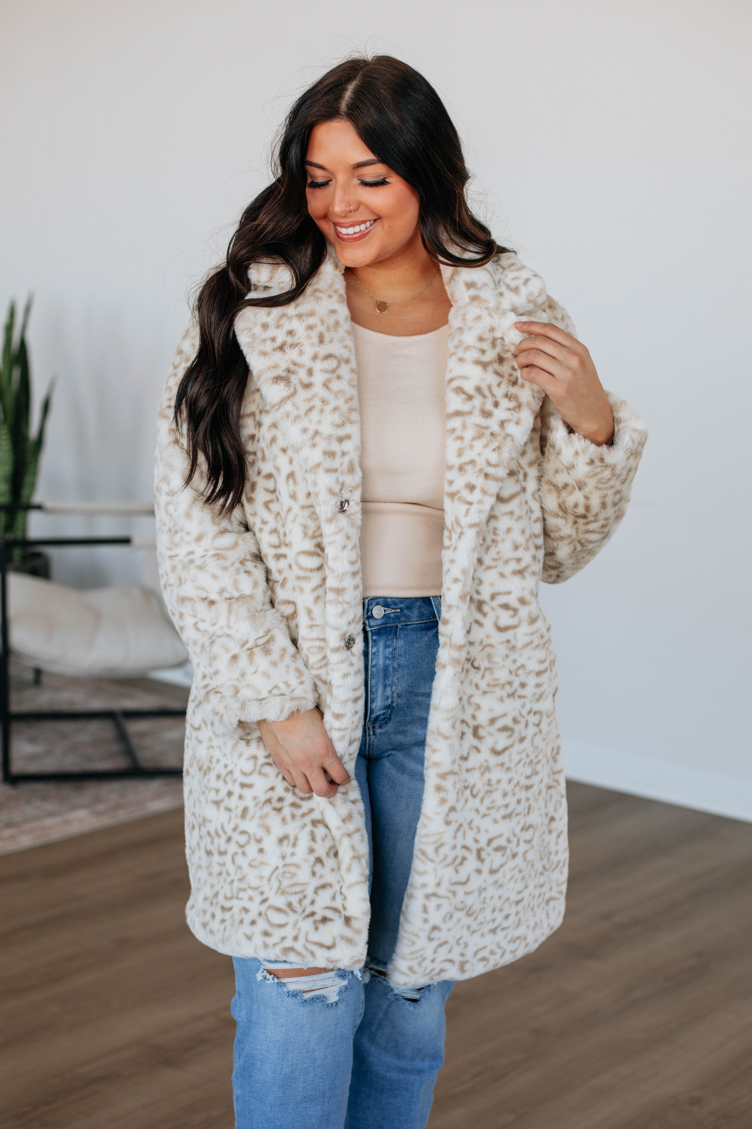 Stylish Leopard Print Trench Coat for Women - Fashionable Long Coat with Belt for Fall & Winter - Perfect for Office, Dating & Outdoor Events