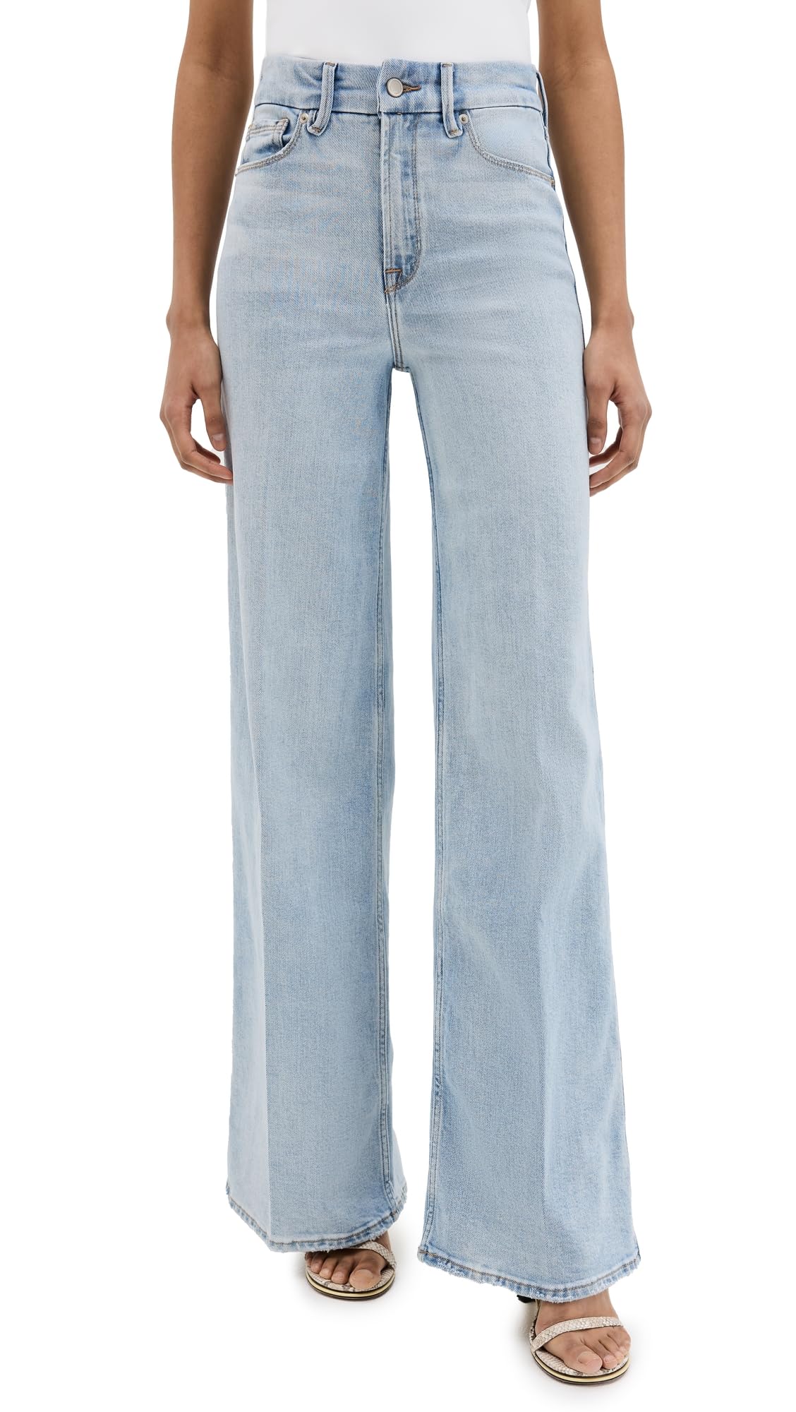 Good American Women's Good Skate Jeans - High Waist Stretch Denim for Comfort & Style | Perfect for Skateboarding, Casual Wear & Everyday Fashion