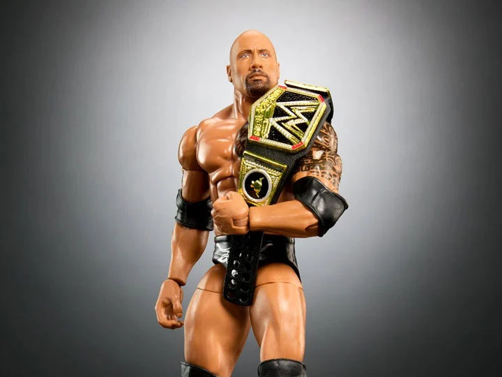 WWE WrestleMania Elite Series The Rock Action Figure (2018 Build-A-Figure Nicholas) - Collectible Wrestling Toy for Fans & Display
