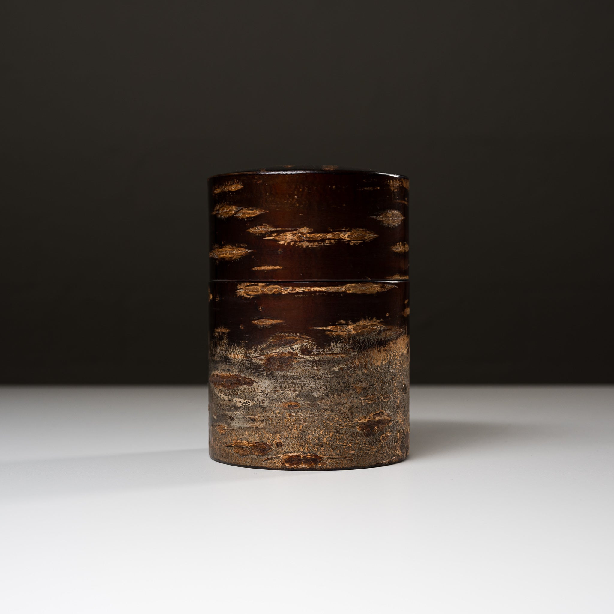Premium Tomioka Cherry Bark Tea Caddy Bokashi - Handcrafted Japanese Birchwood Tea Storage Container - Perfect for Matcha, Loose Leaf Tea & Coffee Storage - Elegant Tea Ceremony & Home Decor Accessory