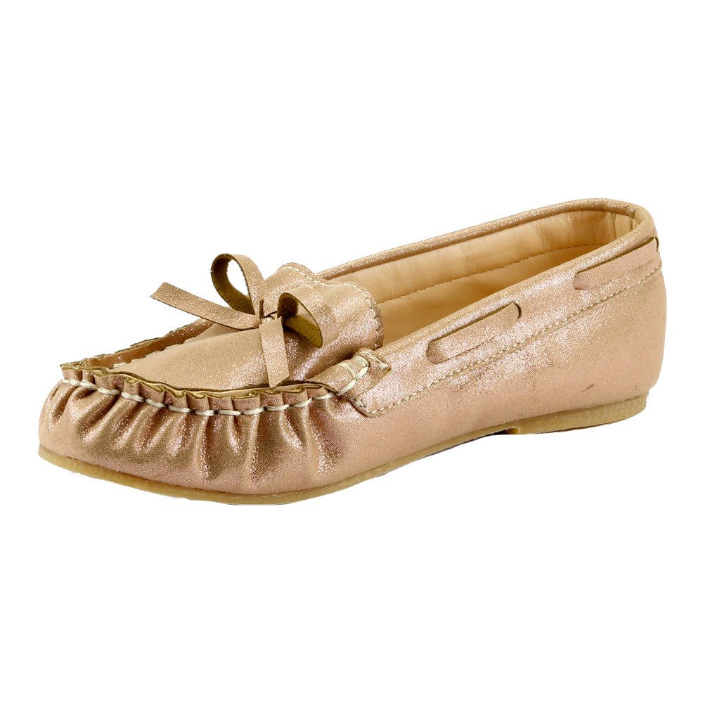 The Doll Maker Girls' Glitter Moccasins - Toddler & Little Kid Soft Sole Shoes for Indoor & Outdoor Play, Dress Up, and Everyday Wear