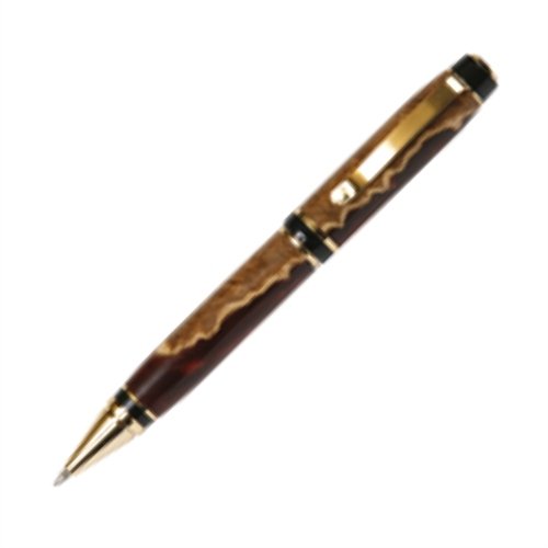 Premium Lanier Cigar Twist Pen with 24kt Gold Finish - Elegant Red Tide Design - Perfect for Business Gifts, Executive Writing & Collectors