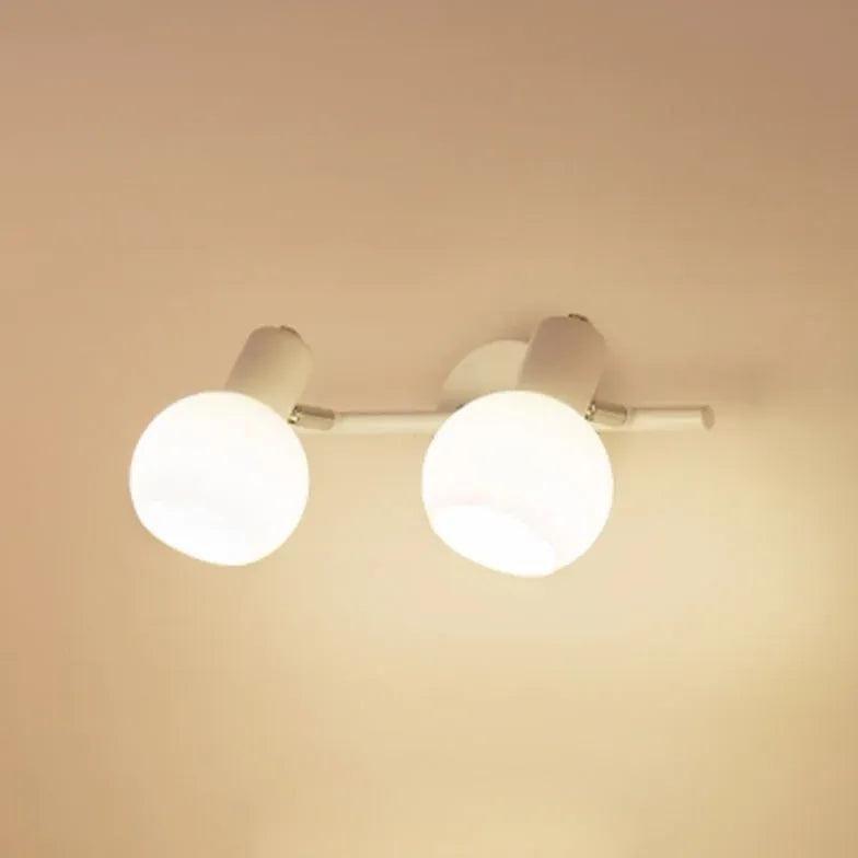 Modern White Round Glass Lampshade - Elegant Spotlight for Living Room, Bedroom & Office Lighting Decor