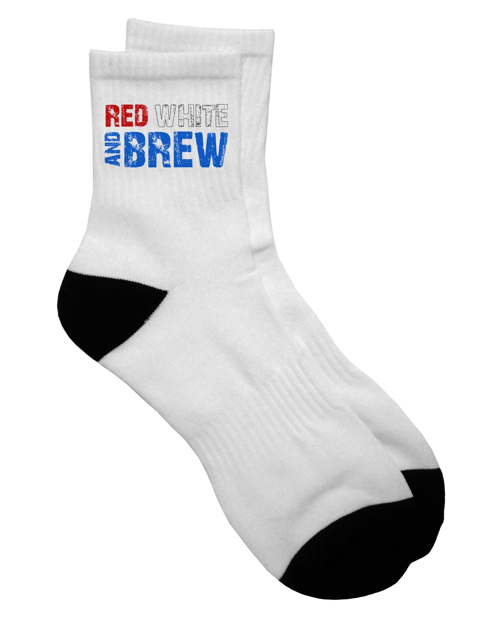 TooLoud Patriotic Red White and Blue Adult Crew Socks - Comfortable Casual Socks for Men & Women - Perfect for 4th of July, BBQ Parties & Sports Events
