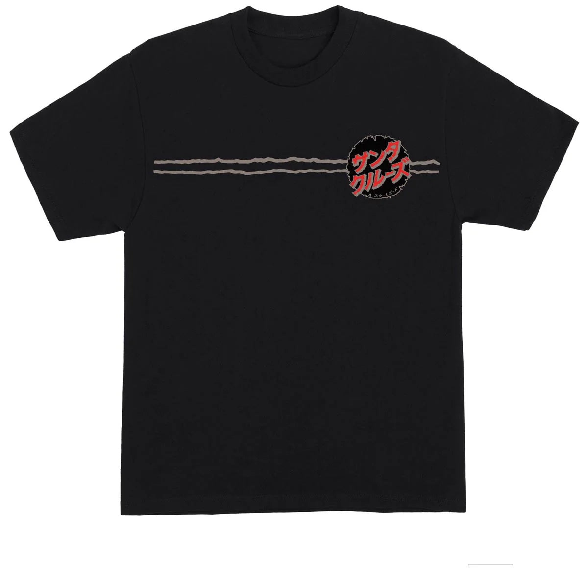 Santa Cruz Godzilla Destroyer Stripes T-Shirt - Black Graphic Tee for Skateboarding & Streetwear Fashion