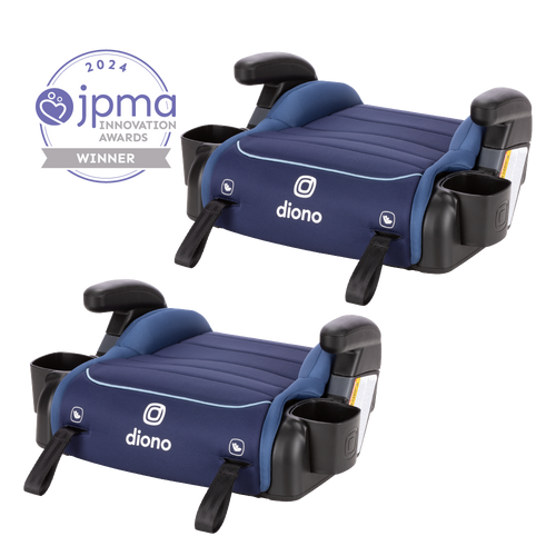 Diono Connect3 RXT Backless Booster Car Seat with LATCH System - 2 Pack for Kids Travel Safety | Perfect for School Drop-offs, Road Trips & Everyday Commuting