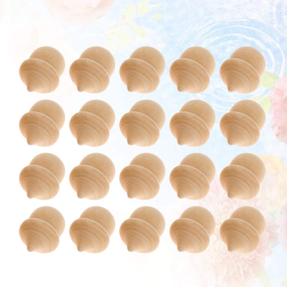 Healifty Unfinished Wood Peg Dolls - 20pcs DIY Natural Wooden Dolls for Christmas Decor, Wedding Party, Arts & Crafts, Graffiti, Rustic Table Decor - Perfect for Holiday Centerpieces, Kids' Craft Projects & Home Decoration