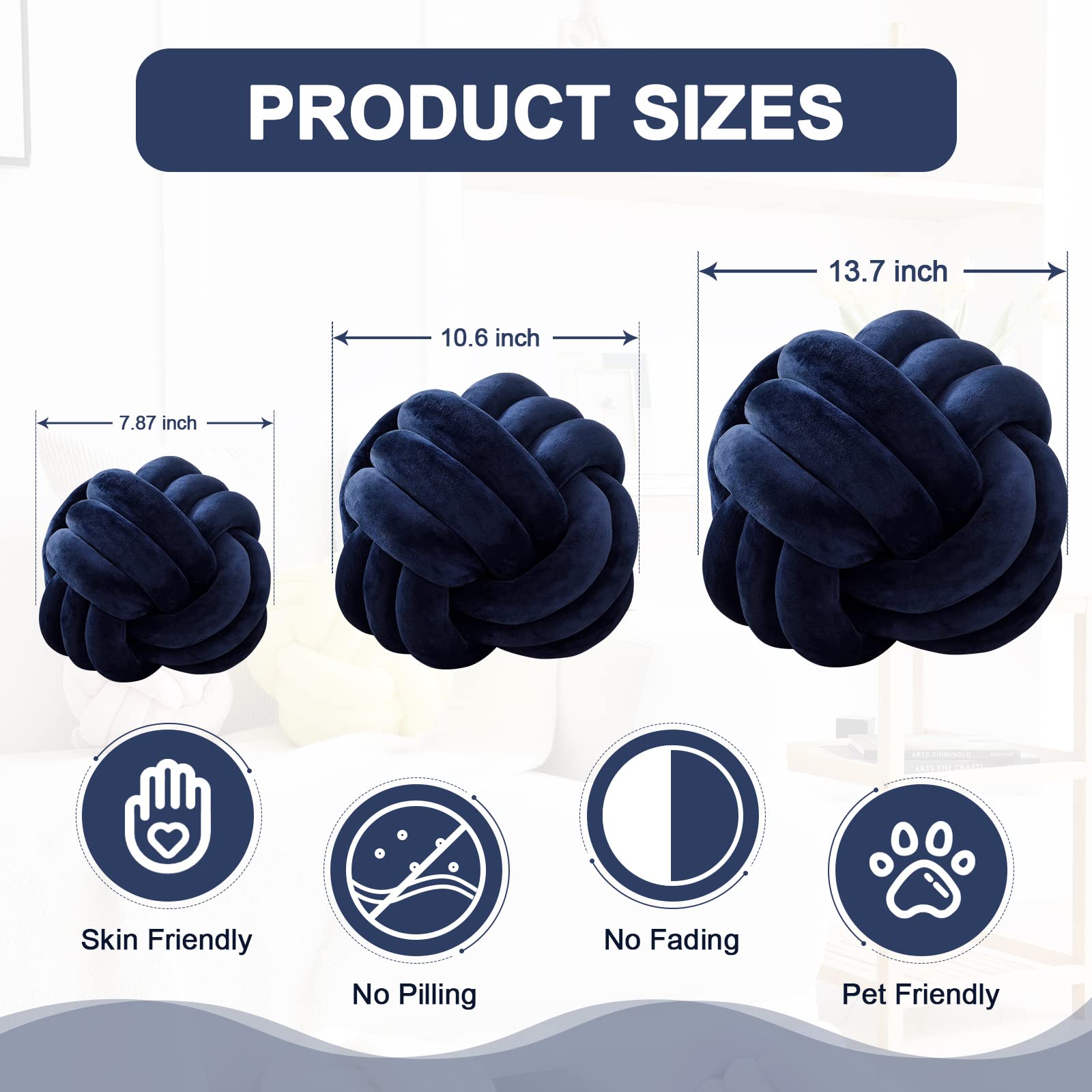 **Soft Round Knot Pillow Ball - Handmade Plush Throw Cushion for Home Décor, Kids Play & Nursery Decor | Cozy Living Room, Bedroom & Playroom Accessory**