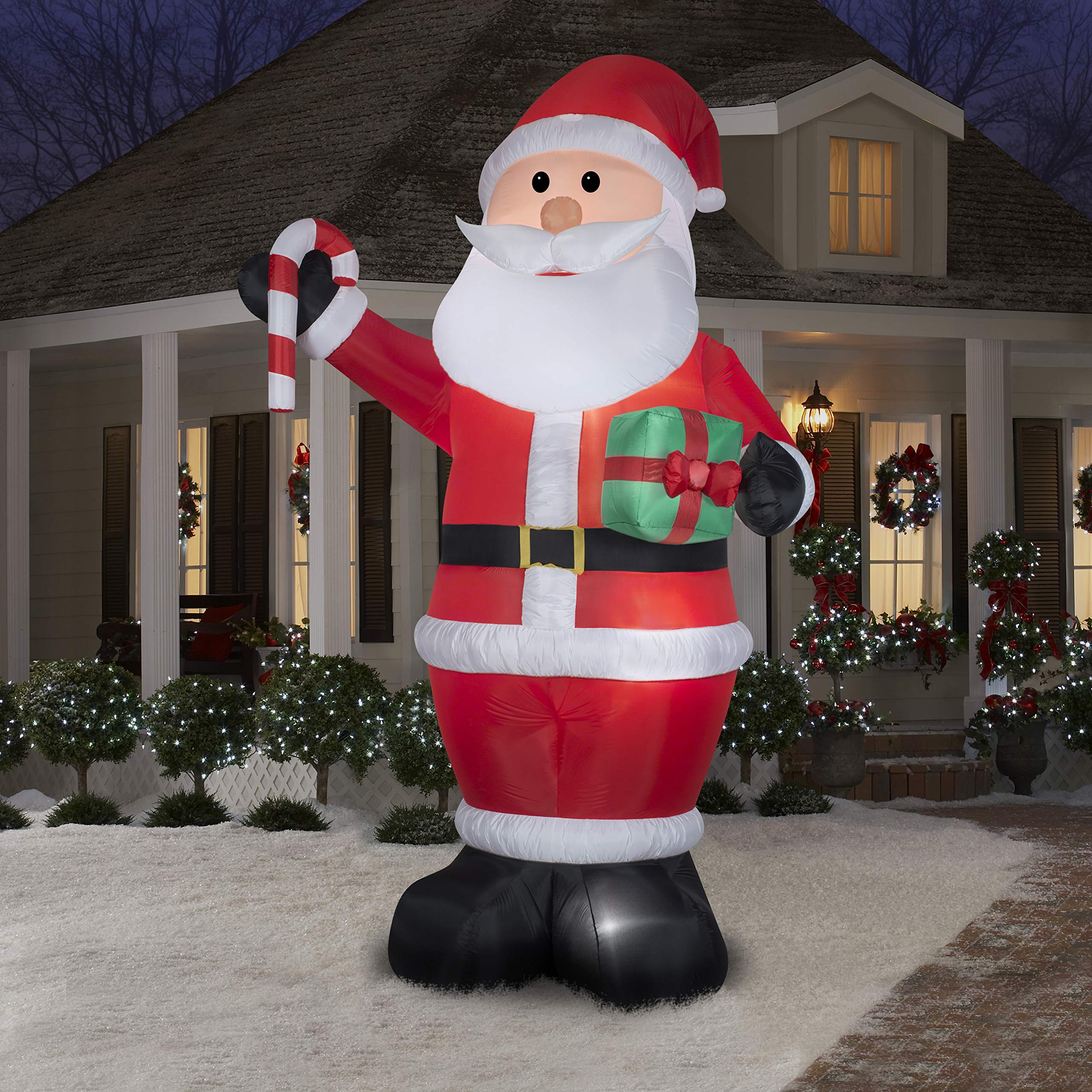 Gemmy Industries 36715 12' Giant Inflatable Santa Claus with Gift Bag & Candy Cane - Outdoor Christmas Yard Decoration for Holiday Party & Home Decor