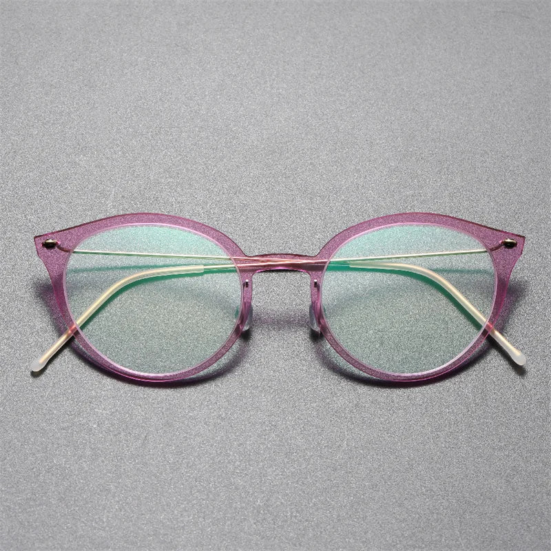 Aimee Women's Full Rim Cat Eye Acetate Titanium Eyeglasses 6548 - Stylish & Lightweight Reading Glasses for Work, Driving & Fashion Accessories
