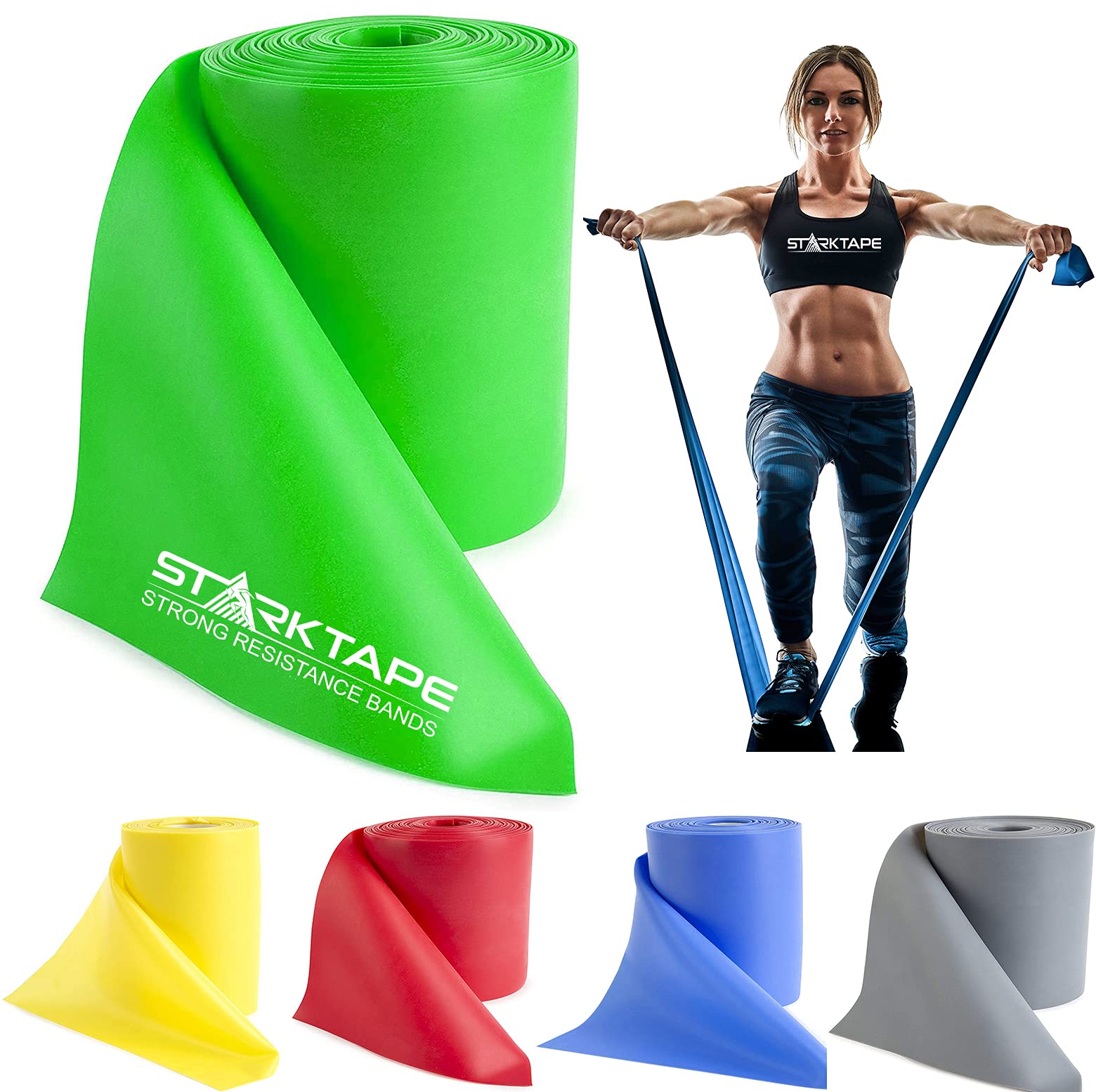 Premium Resistance Bands Set - 8, 16, 25, 50 Yards Bulk Rolls | Latex-Free Elastic Therapy Bands for Home Workouts, Yoga, Pilates & Physical Rehab | Ideal for Strength Training, Stretching & Fitness Routines