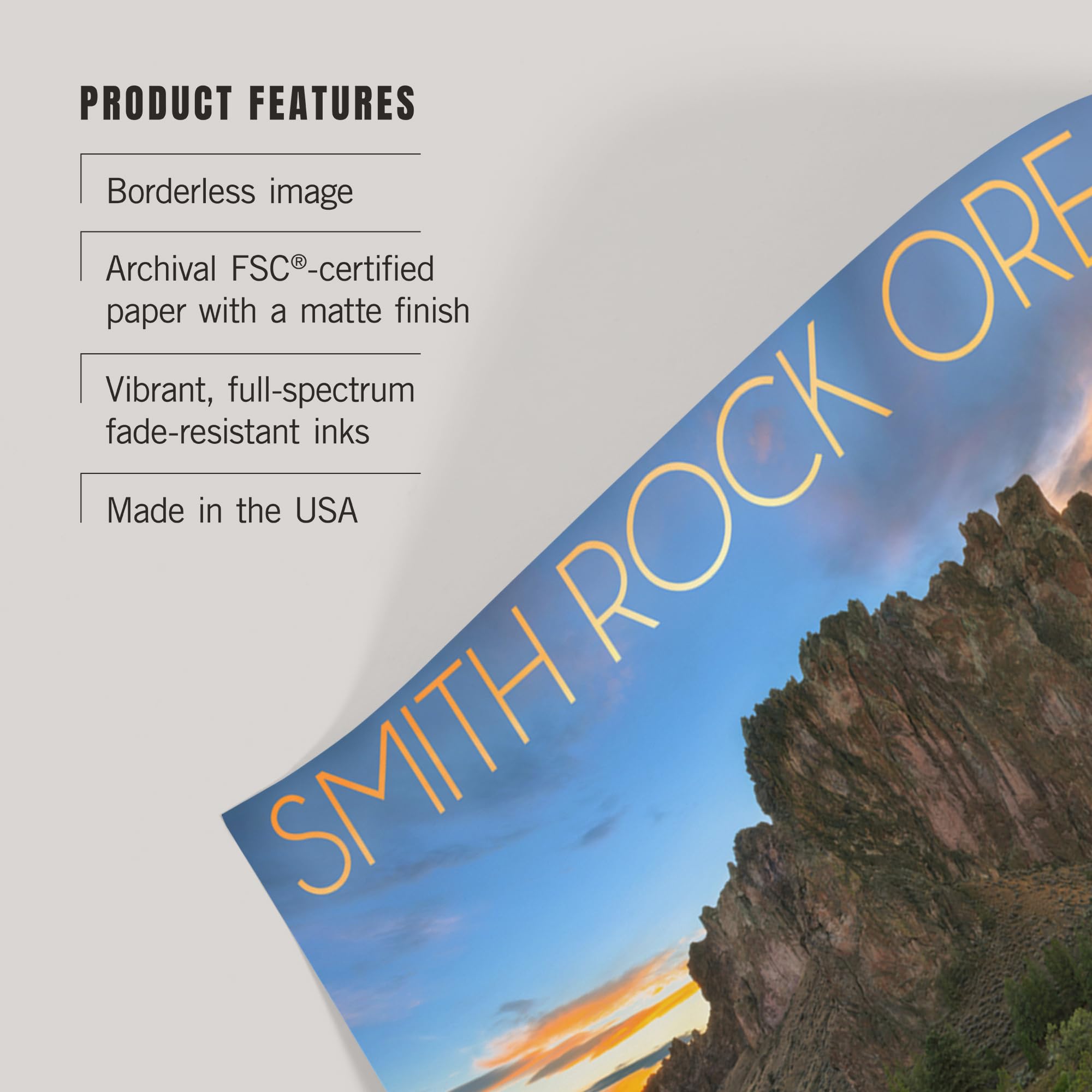 Lantern Press 16x24 Inch Giclee Print - Smith Rock Oregon Landscape Wall Art - Perfect for Home Decor, Office & Living Room