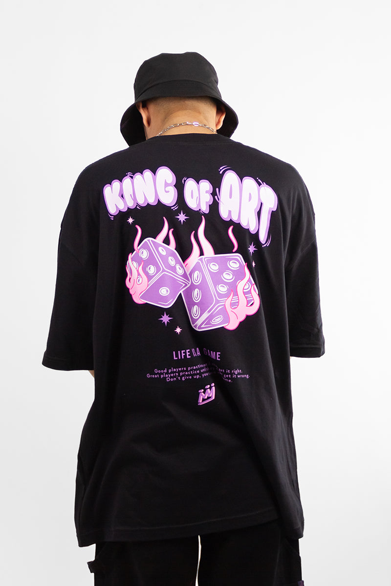 King Of Art Reclaim Men's T-Shirt - Black Y7 - Premium Cotton Graphic Tee for Casual Wear & Street Style