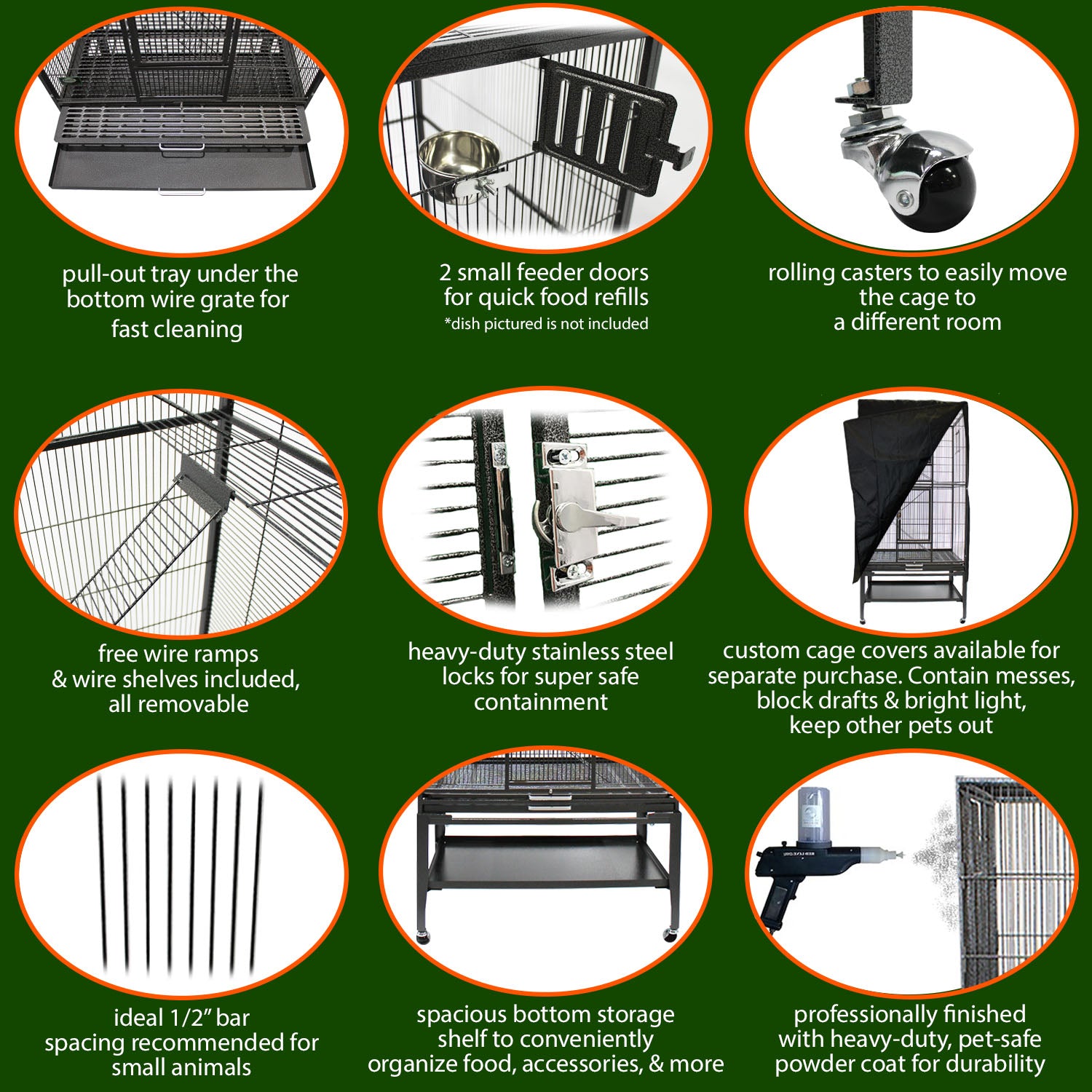 Premium Congo Cage & Starter Kit for Sugar Gliders - Complete Habitat Set with Accessories | Perfect for Small Pet Homes, Play Areas & Safe Outdoor Enclosures