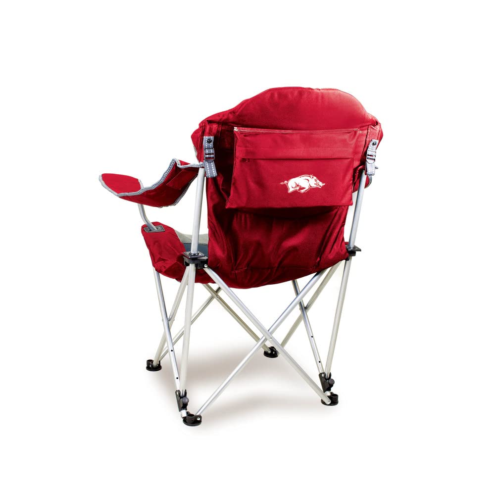 PICNIC TIME NCAA Arkansas Razorbacks Reclining Camp Chair - Portable Folding Beach Chair for Adults with Carry Bag - Perfect for Camping, Tailgating, Beach & Outdoor Sports Events
