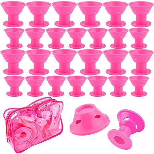 60 Pcs Magic Heatless Hair Curlers - Silicone Rollers for No Heat Curling, Hair Styling Tool with Zero Damage - Perfect for Overnight Curls, Beach Waves & Special Occasions