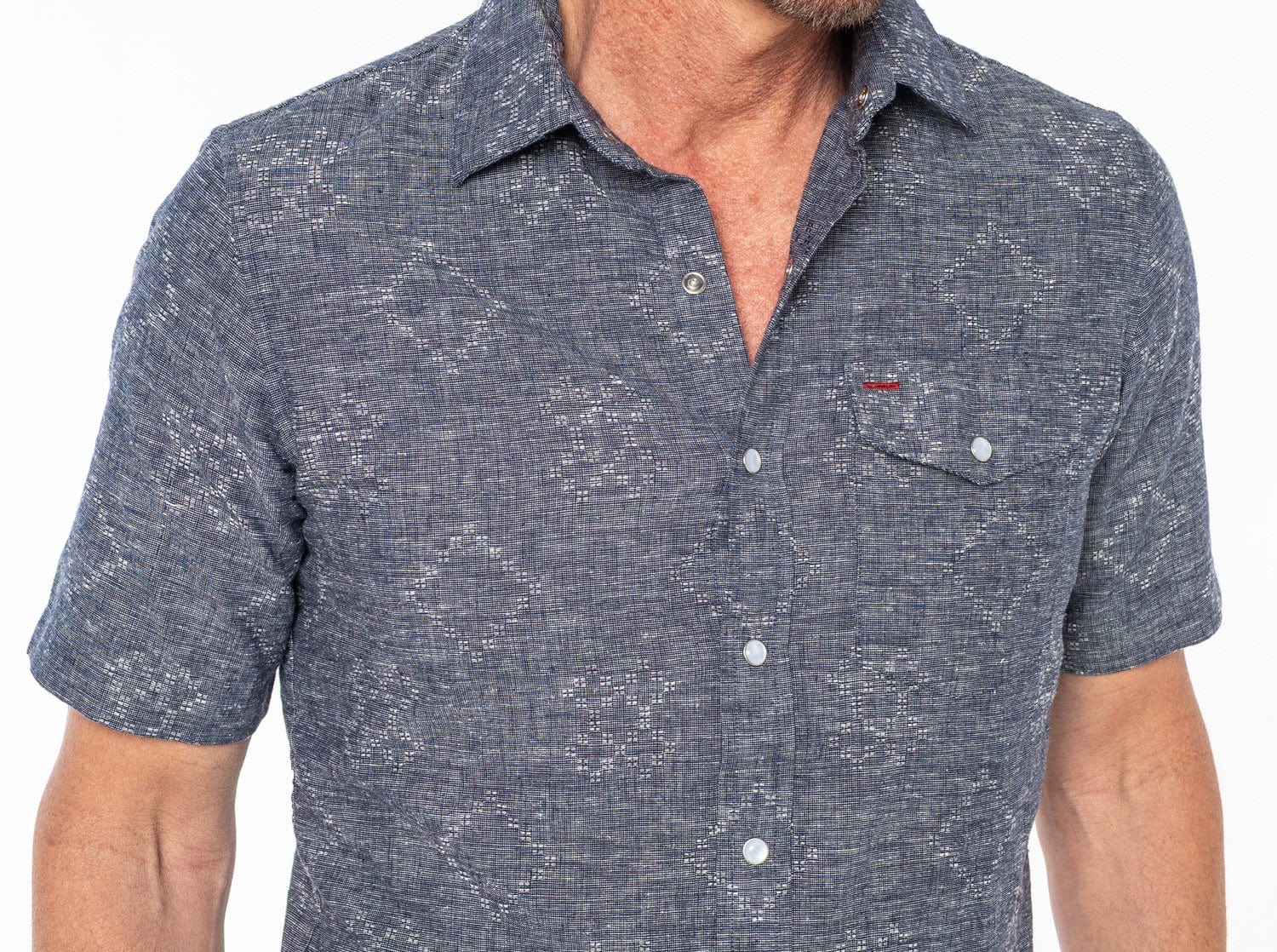 Organic Hemp Cotton Pearl Snap Shirt - Geo Navy Plaid Western Style for Men & Women | Perfect for Casual Outfits, Country Music Festivals & Outdoor Adventures
