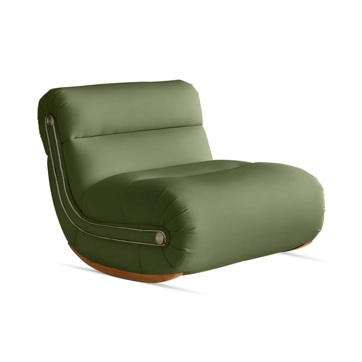 Stylish Solid Color Rocking Chair with Anti-Scratch Upholstery & Natural Wood Legs - Perfect for Living Room, Nursery, or Reading Nook