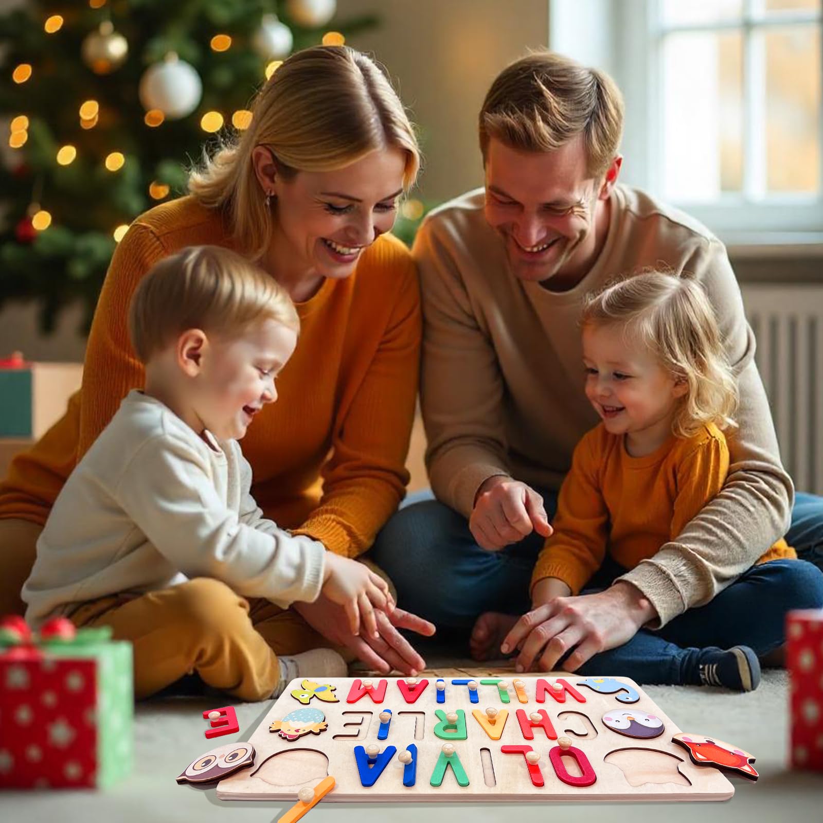 **Personalized Wooden Name Puzzles for Toddlers 1-3 Years - Custom Kids Learning Toys for Boys & Girls - Unique Baby Shower, Birthday & Christmas Gifts - Perfect for Early Education & Home Playtime**