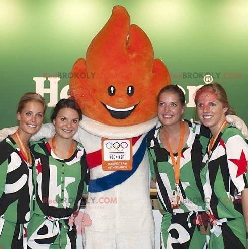 Redbrokoly Orange Flame Olympic Games Mascot Plush Toy - Perfect for Sports Fans, Collectors, and Gift Giving