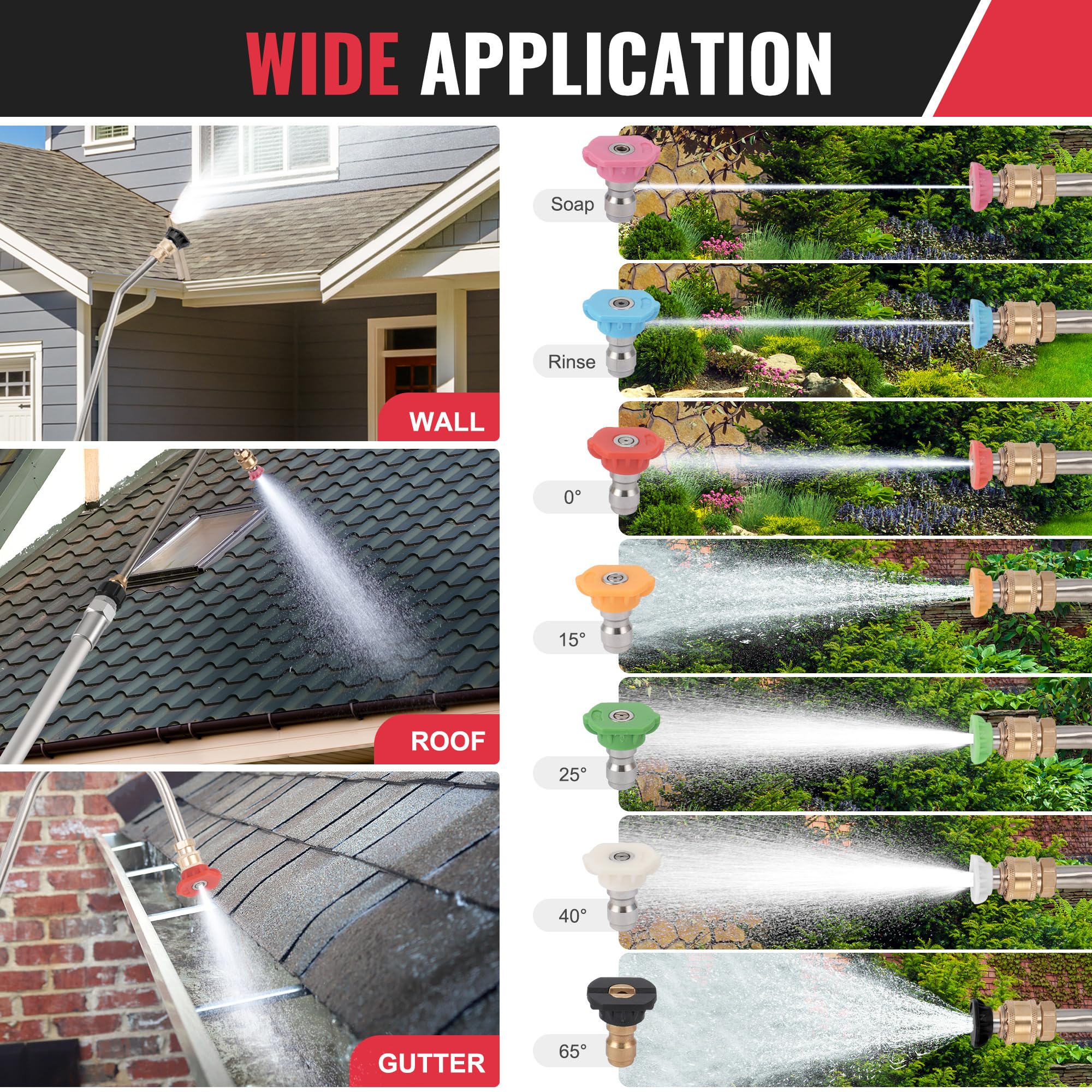 **Rengue 24ft Telescoping Pressure Washer Extension Wand – 5-Stage Power Washer with 4000 PSI, 3 Wands, 7 Nozzles, Pivoting Coupler & Support Belt – Ideal for Roof, Gutters, Siding & Professional Cleaning**