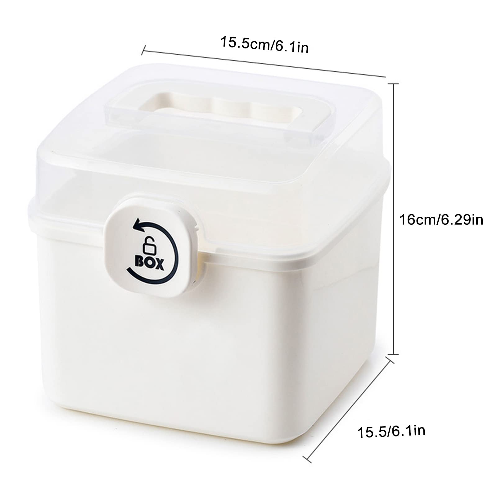 Stronrive Portable Medicine Box - Compact First Aid Kit for Home, Travel & Emergency - White Small Size - Perfect for Family Storage, Camping & Outdoor Activities