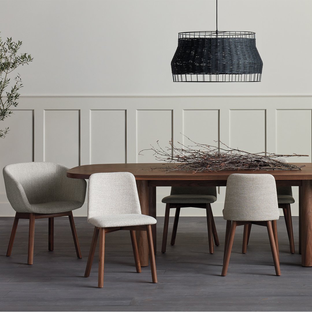 Modern Chip Dining Chair - Solid Wood Kitchen Chair with Upholstered Seat - Comfortable & Stylish for Dining Room, Kitchen, Breakfast Nook, and Home Office