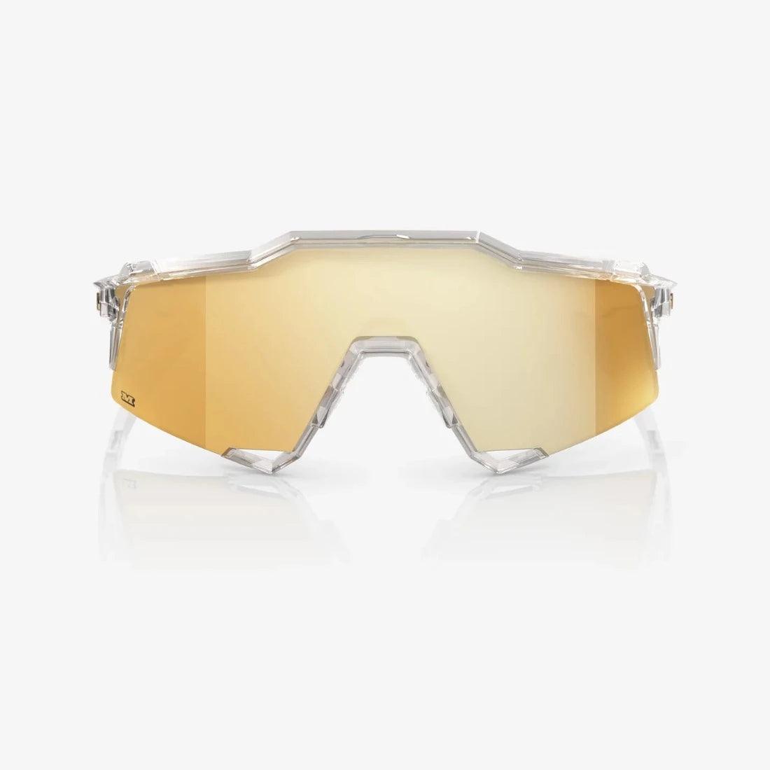 Speedcraft LE Money Mike 24 Sunglasses - Polished Crystal Clear Frame with Signature Gold HiPER Lens - UV Protection for Outdoor Sports & Fashion