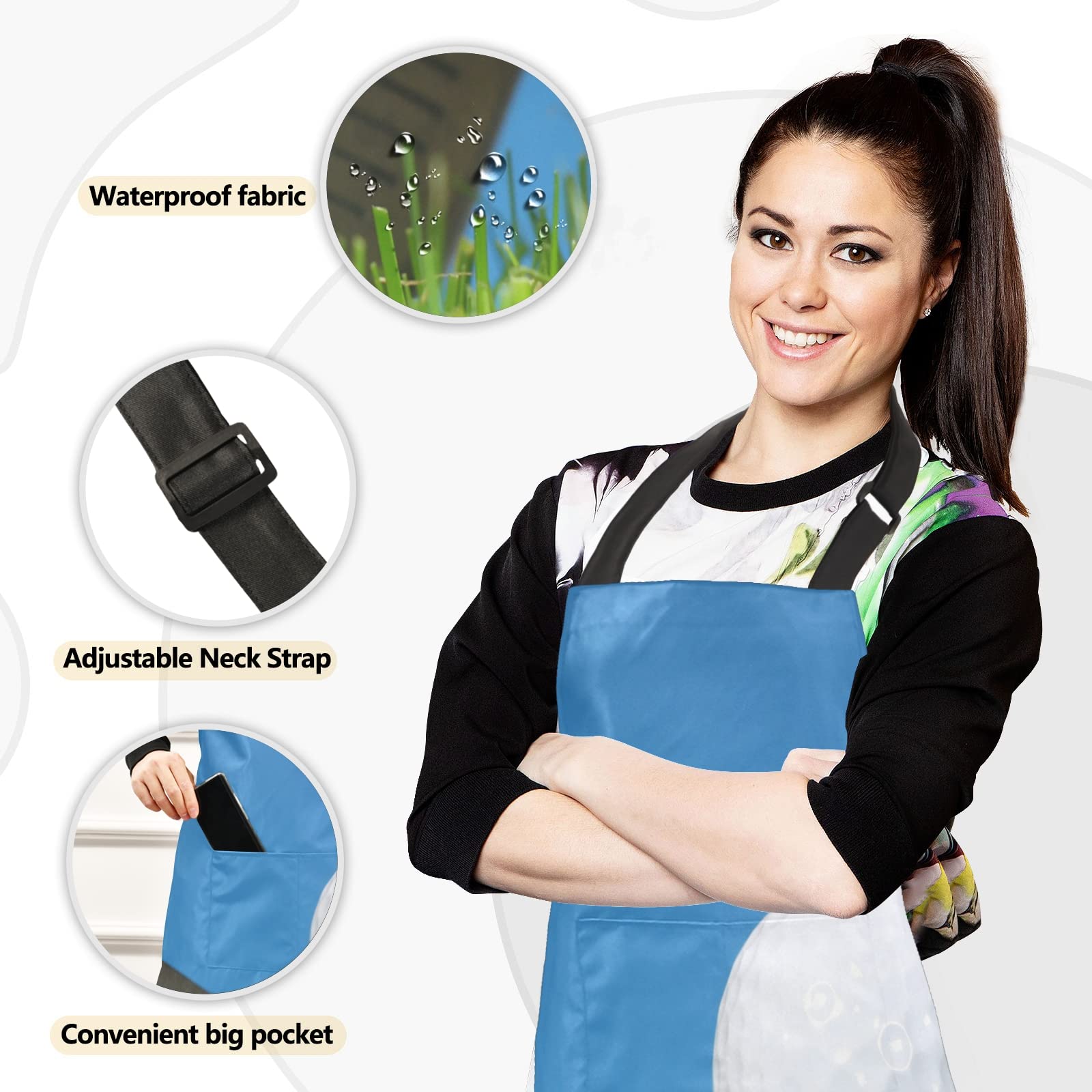 Heat-Resistant 5-Piece Kitchen Set - Insulated Oven Mitts, Pot Holder, Apron & Mat for Grilling, Baking & Cooking | Golf-Themed Design with White Ball, Steel Tee & Blue Sky Pattern | Perfect for BBQ, Baking & Microwave Use