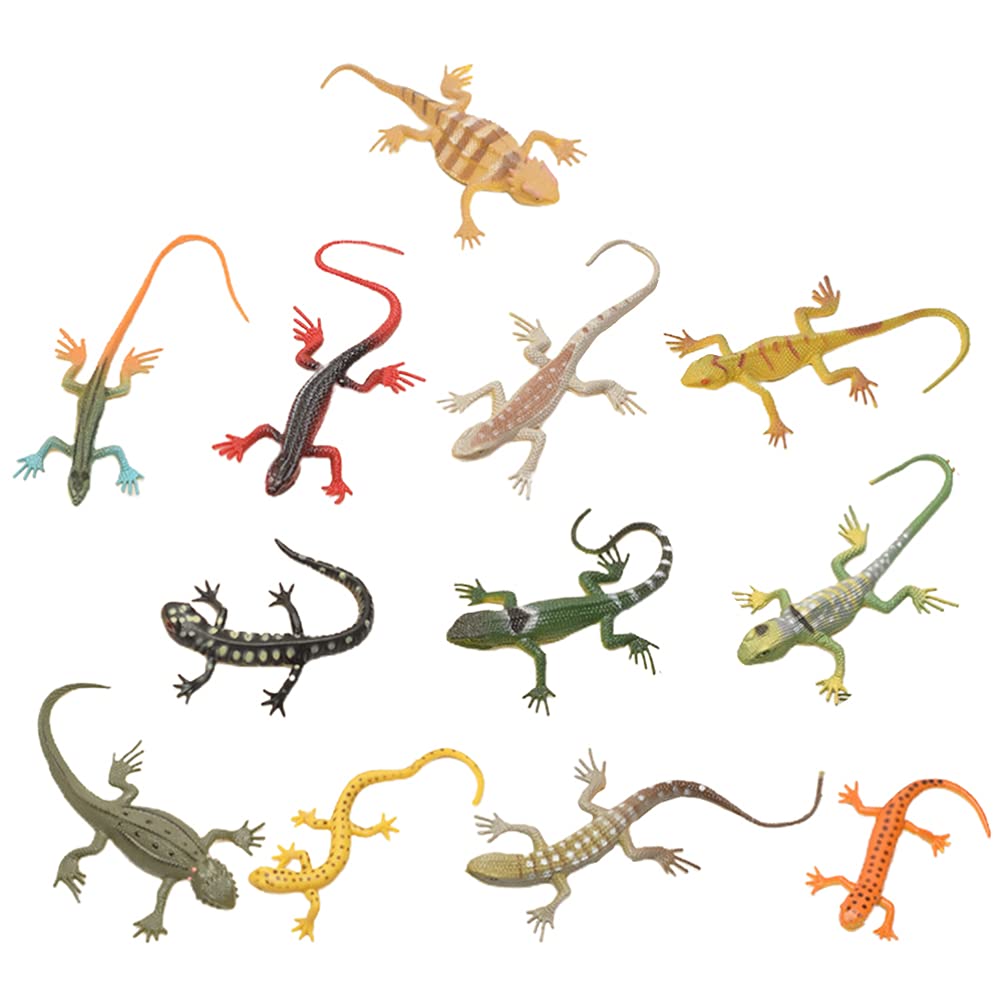 STOBOK 12PCS Realistic Plastic Lizard Toys - Artificial Reptile Models for Home Decor, Educational Science Toys & Halloween Party Favors - Perfect for Teens, Adults & Classroom Learning Activities