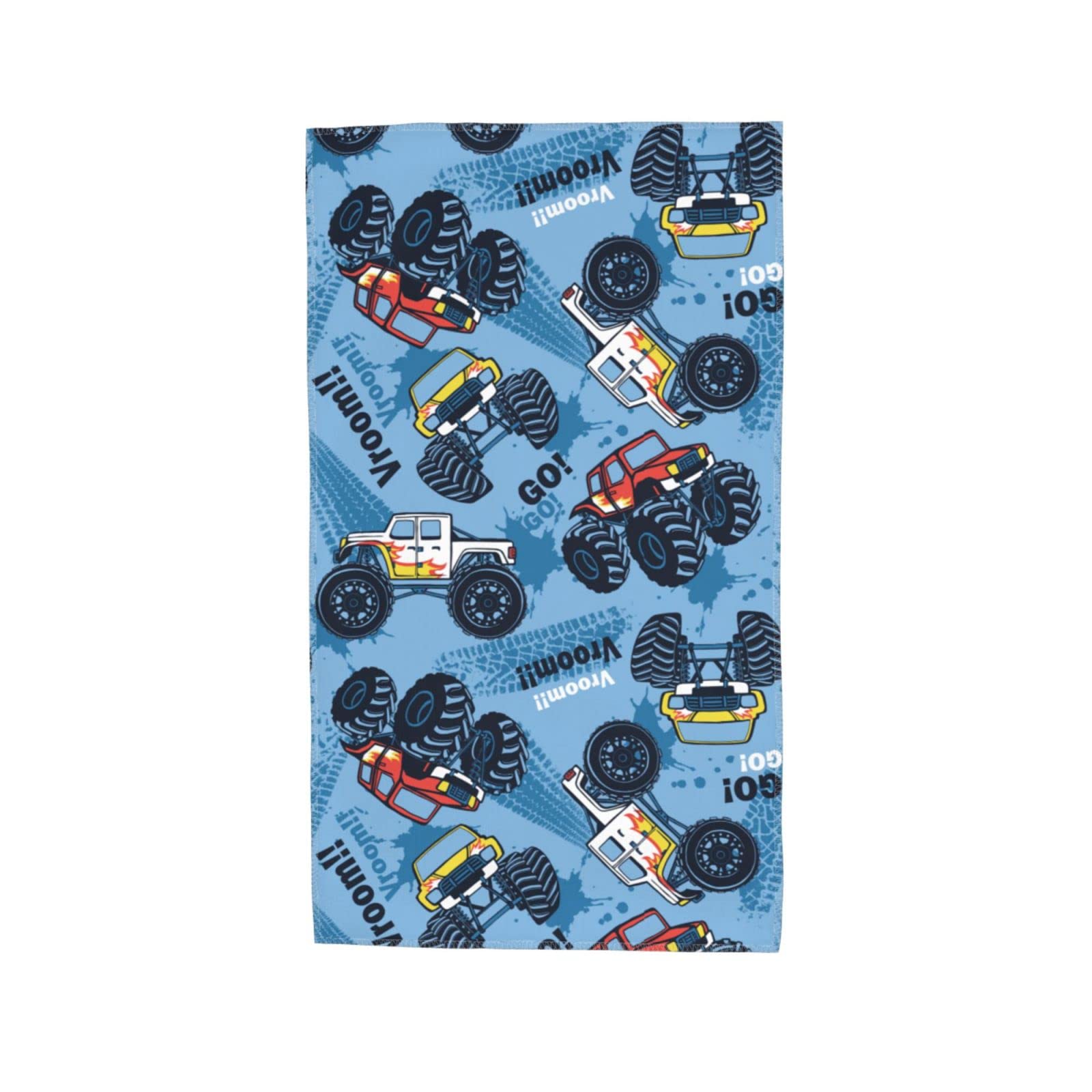 Perinsto Blue Monster Truck Cars Hand Towel - 27.5