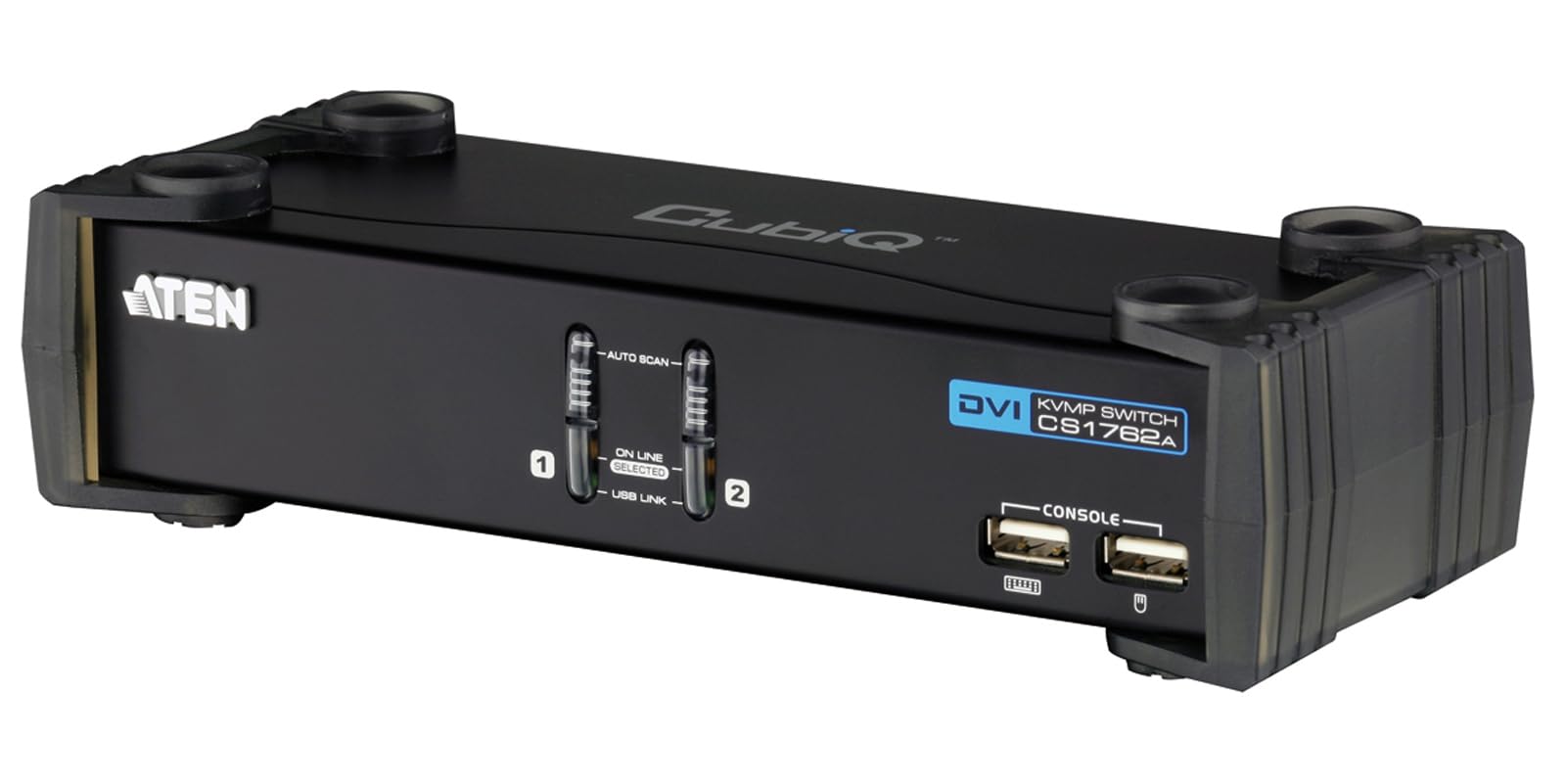 ATEN CS1762A 2-Port USB 2.0 DVI KVMP Switch with Cables - Silver | Dual Monitor KVM Switch for PC & Mac | Home Office & Gaming Setup
