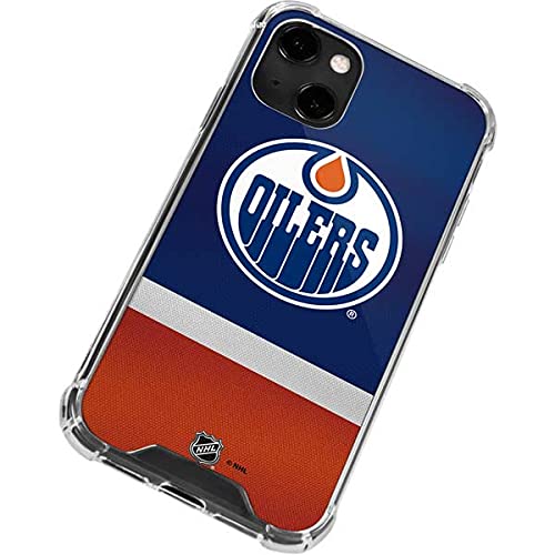 Skinit Clear Phone Case for iPhone 13 - Officially Licensed NHL Edmonton Oilers Jersey Design | Slim Protective Cover for Hockey Fans & Sports Enthusiasts