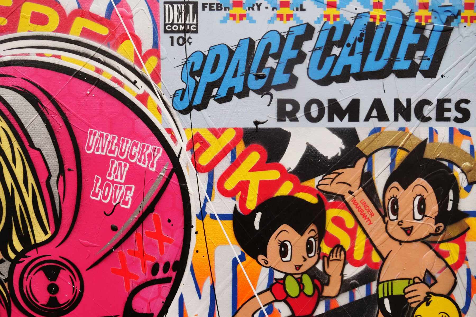 Romancing Cadets 160cm x 60cm Textured Urban Pop Art Canvas Painting - Modern Wall Decor for Living Room, Bedroom & Office