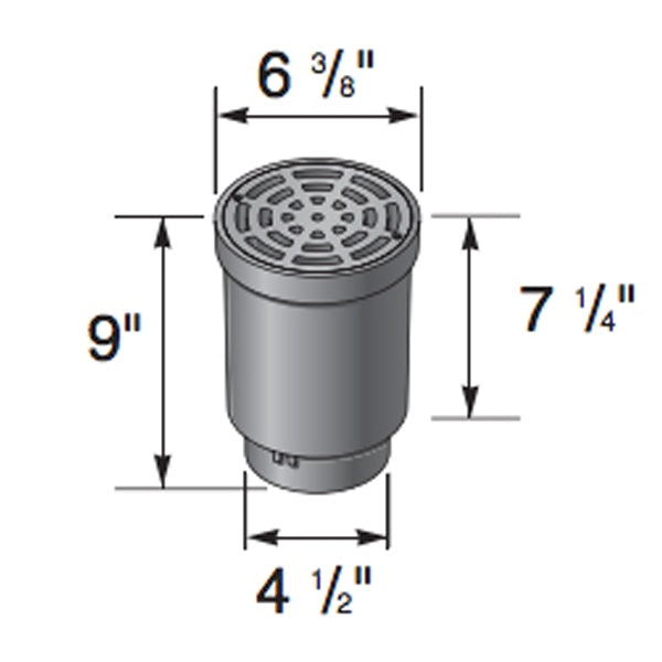 NDS FWSD69 4-Inch Schedule 40 Surface Drain Inlet - Heavy Duty Yard Drainage for Patios, Driveways & Landscaping