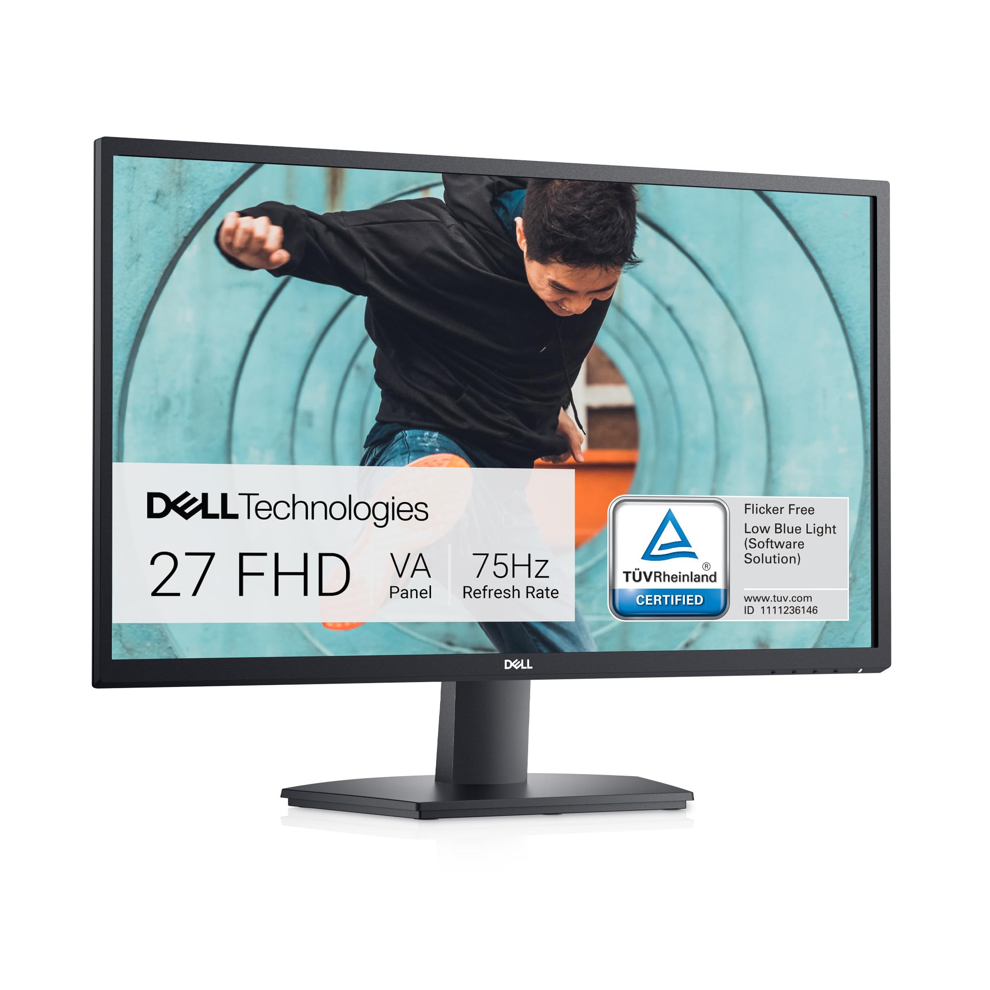 Dell SE2722HX 27-inch FHD Monitor - 1920x1080 Resolution, 75Hz Refresh Rate, Anti-Glare Screen, TUV-Certified Comfortview, 16:9 Aspect Ratio - Perfect for Home Office, Gaming, and Entertainment