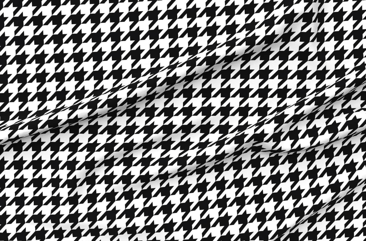 Premium Black & White Houndstooth Printed Fleece Fabric by The Yard - Soft DIY Sewing Material for Blankets, Loungewear & No-Sew Projects - Perfect for Home Decor, Baby Clothes & Crafting