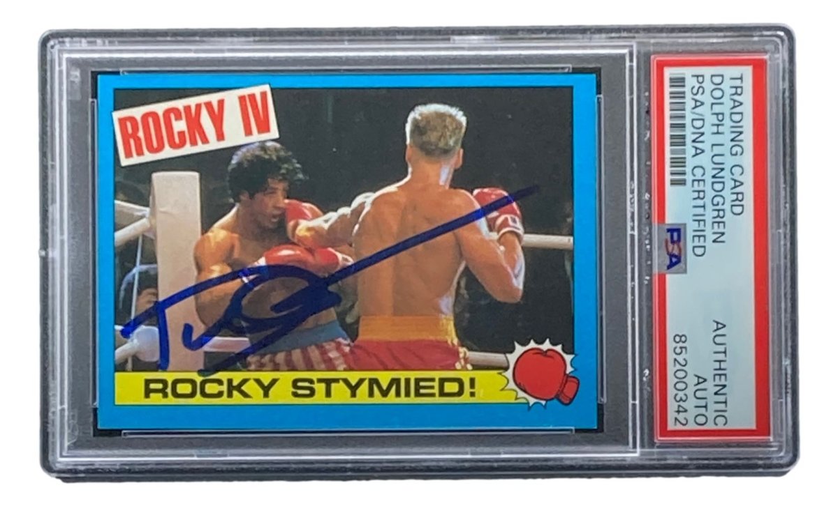 Dolph Lundgren Autographed 1985 Topps #48 Rocky IV Ivan Drago Trading Card - PSA/DNA Certified - Collectible Memorabilia for Movie Fans & Sports Card Collectors - Perfect for Display, Gifts, and Investment