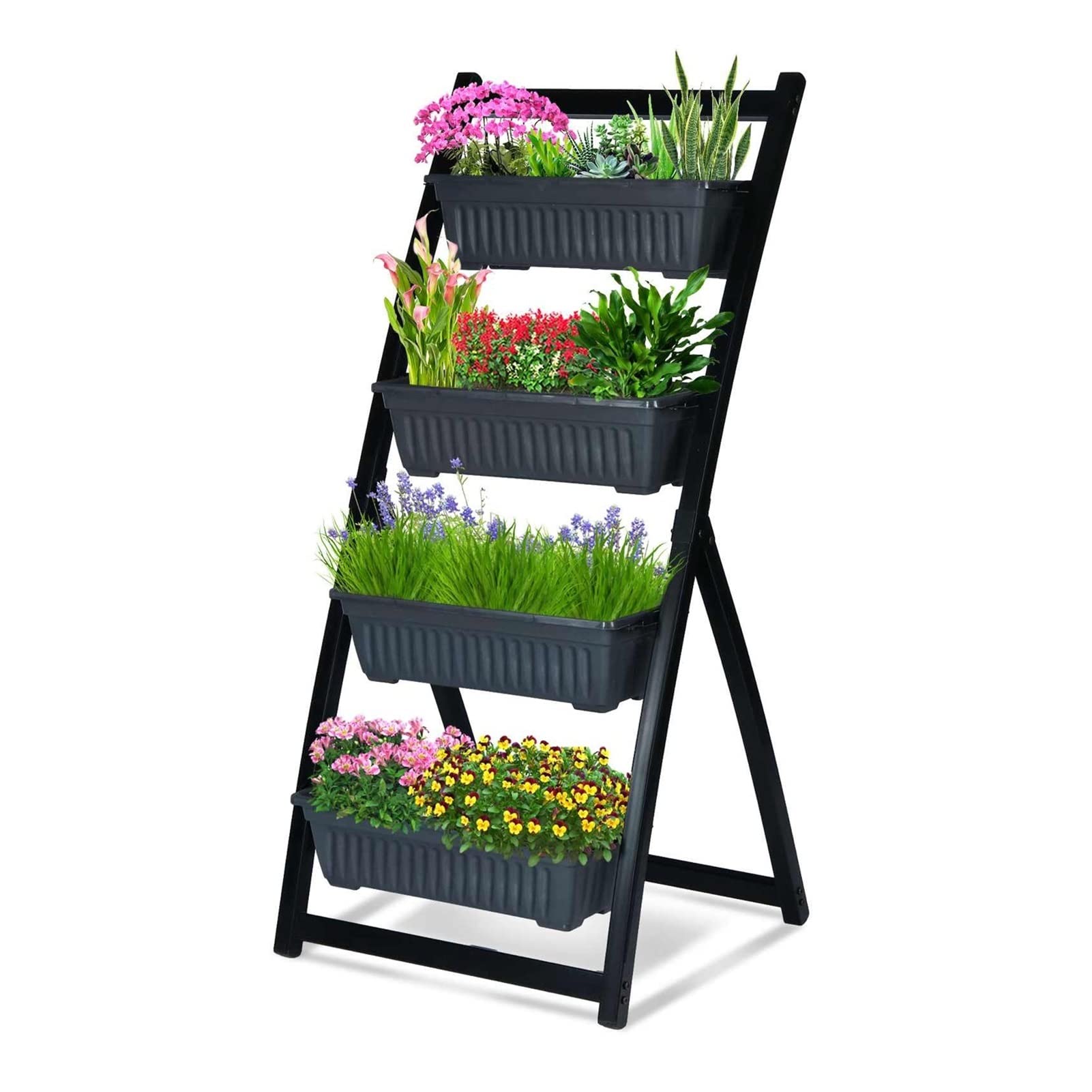 4-Tier Raised Garden Bed Planter Box - Vertical 4Ft Elevated for Vegetables & Herbs