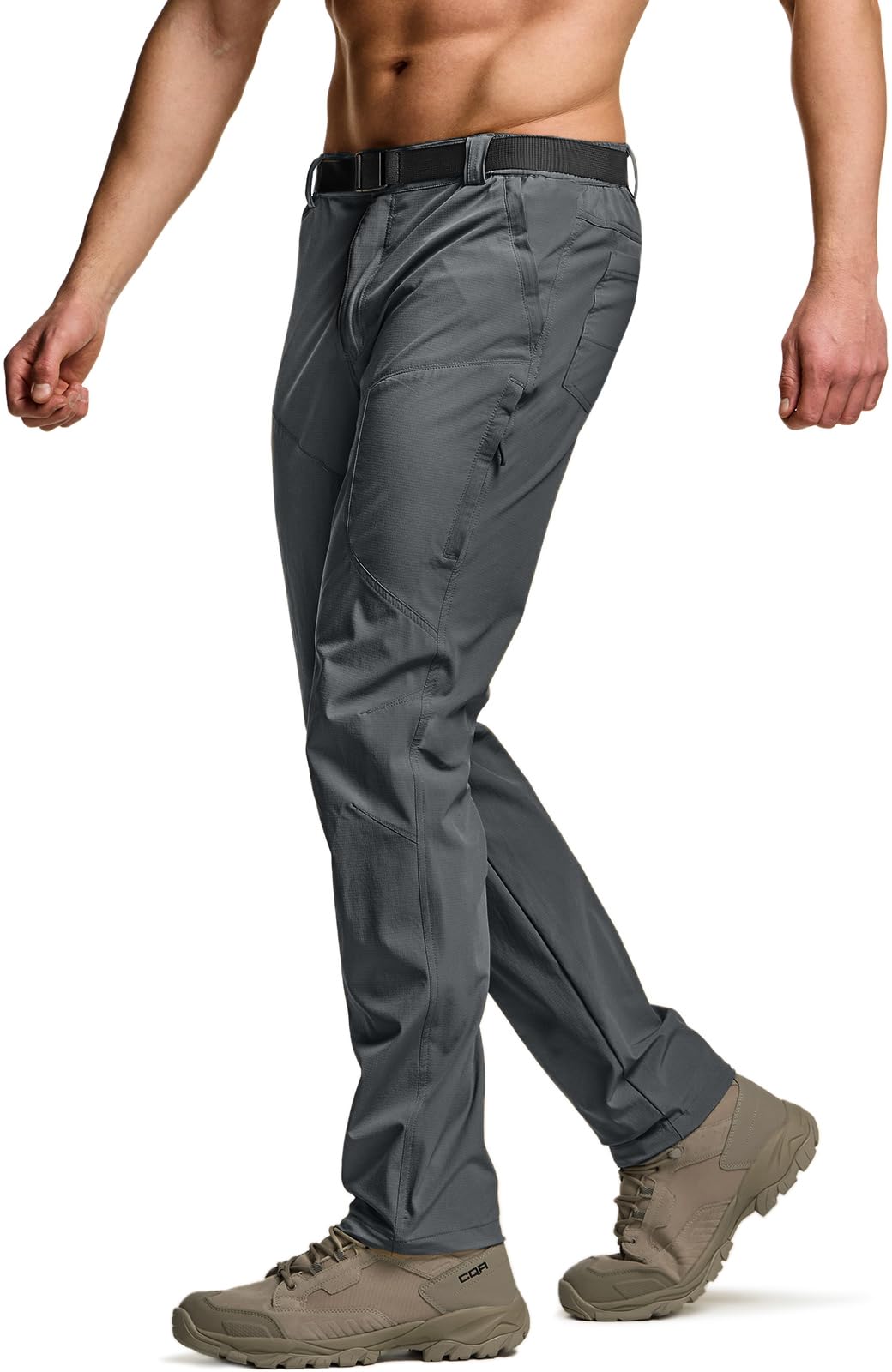 CQR Men's Quick Dry Lightweight Stretch Cargo Pants - Water Resistant Straight Fit Utility Work Pants for Hiking, Camping & Outdoor Activities