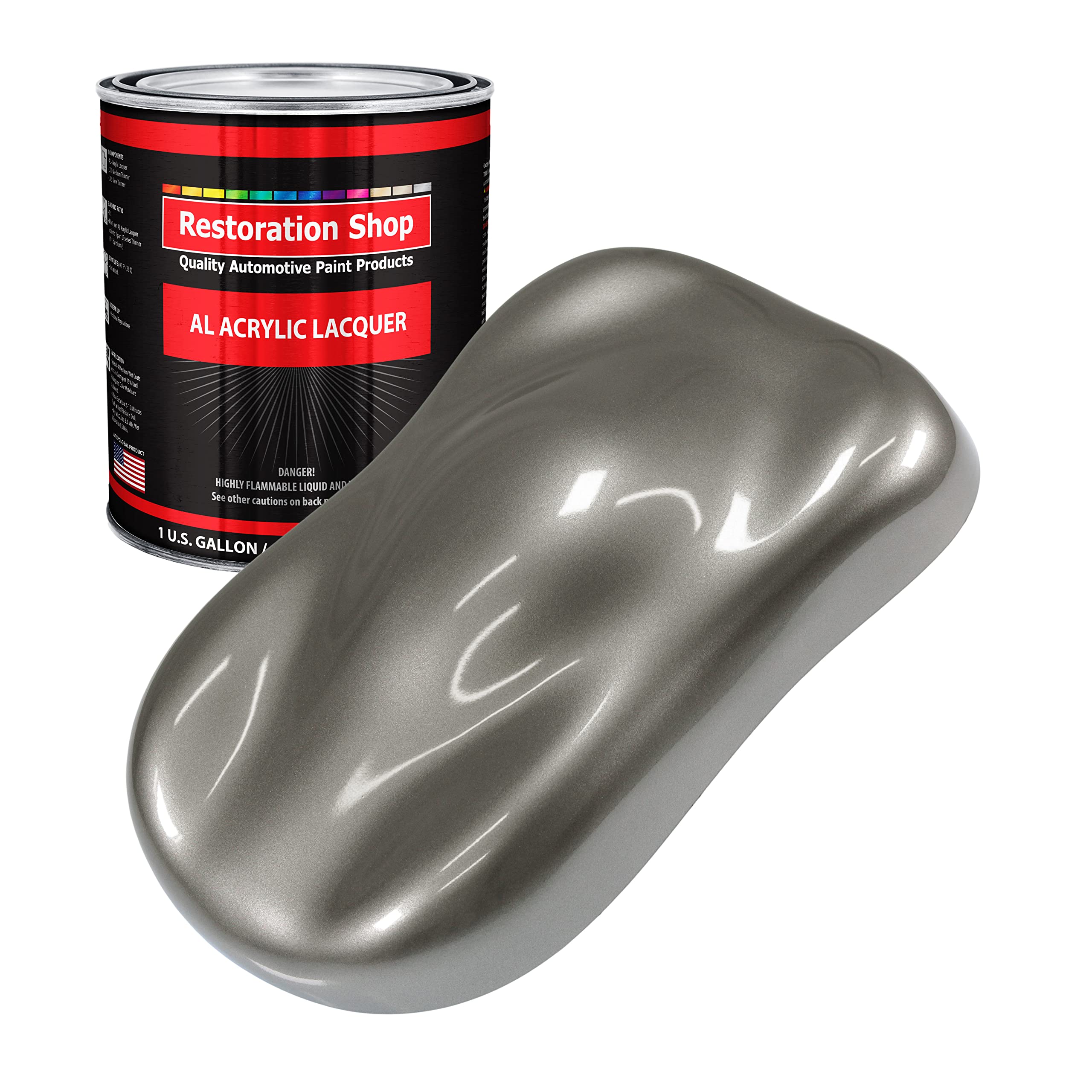 Restoration Shop - Graphite Gray Metallic Acrylic Lacquer Auto Paint (1 Gallon) - Professional Gloss Finish for Cars, Trucks, Motorcycles, Guitars & Furniture Refinishing - Ideal for DIY Auto Restoration & Custom Paint Projects