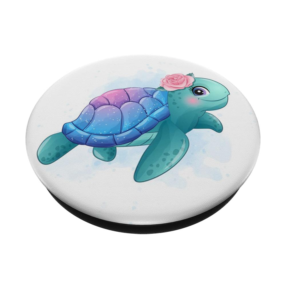 Cute Sea Turtle PopSockets PopGrip - Swappable Phone Grip & Stand for iPhone, Samsung & Tablets | Perfect for Work, Travel & Selfies