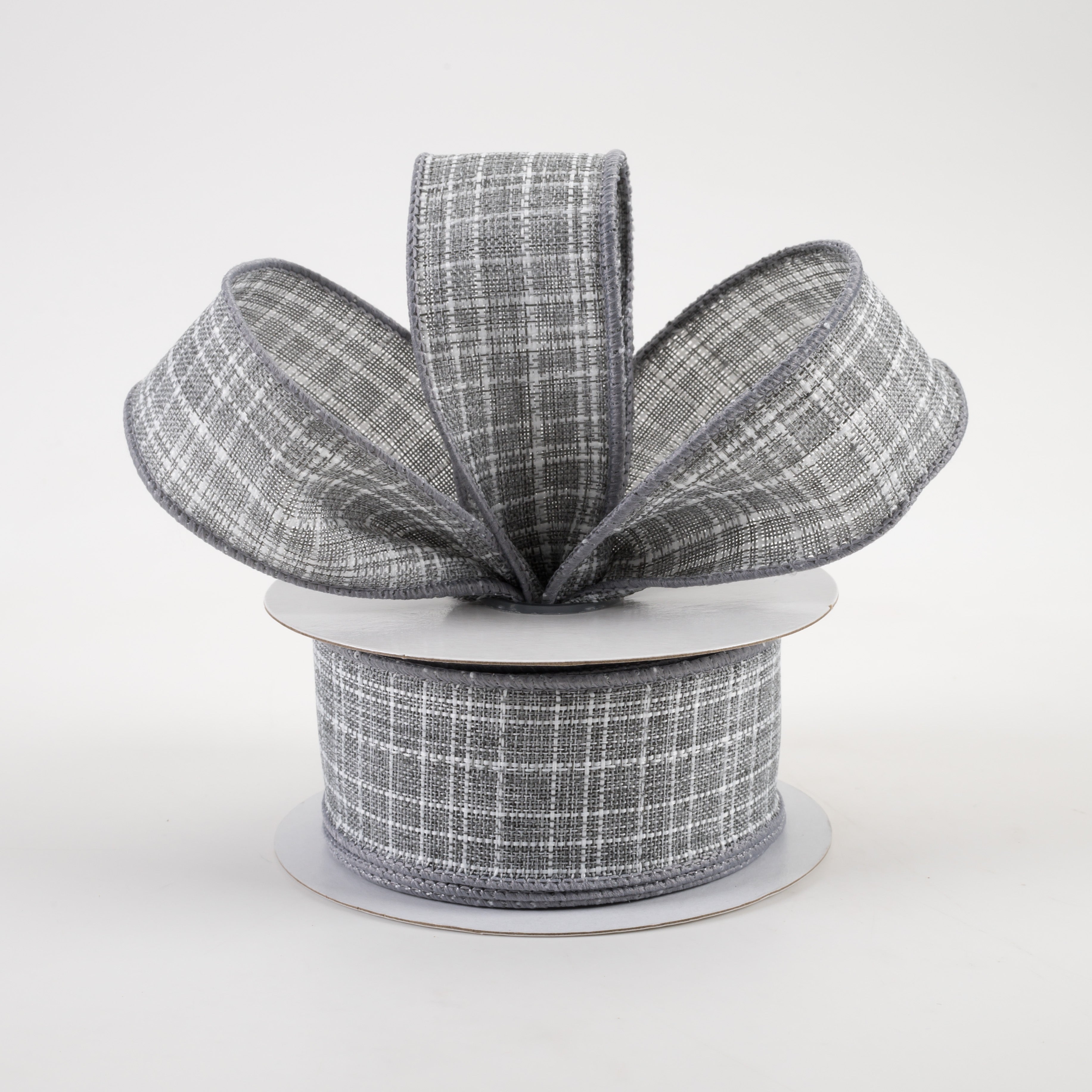 1.5 Inch Royal Burlap Ribbon - Grey (10 Yards) for Gift Wrapping, Wedding Decor, and DIY Crafts