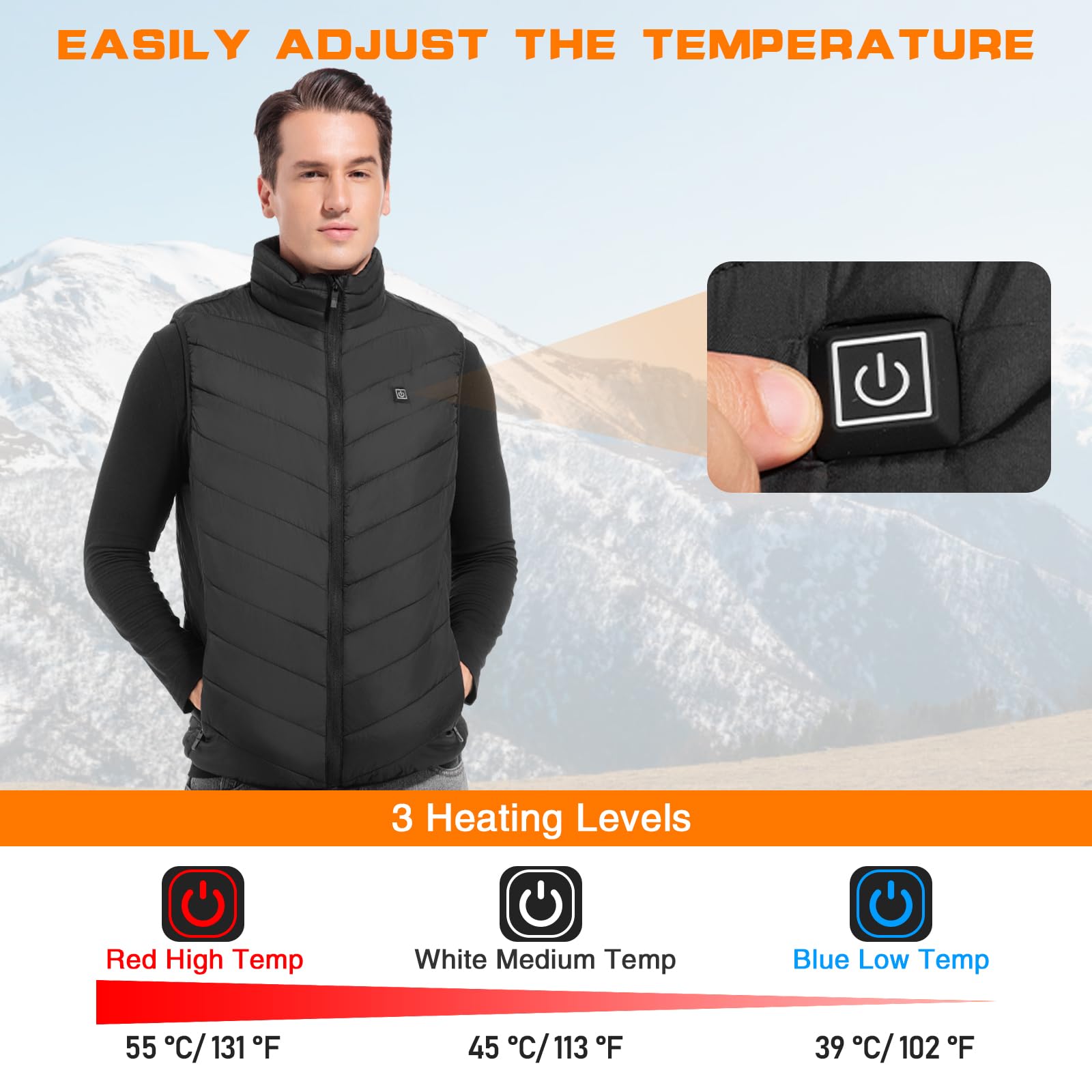 XINSONYUELL Heated Vest for Men & Women - Electric Winter Heating Vest with Smart Warming Technology (Battery Not Included) | Perfect for Outdoor Activities, Hiking, Camping & Cold Weather Commutes