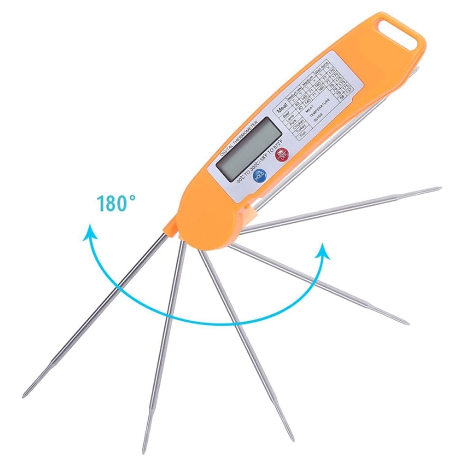 Digital Meat Thermometer with Instant Read - Waterproof Food Temperature Probe for Kitchen, BBQ, Grill & Oven - Includes Magnet & Calibration - Perfect for Cooking, Baking, Candy Making & Outdoor Grilling