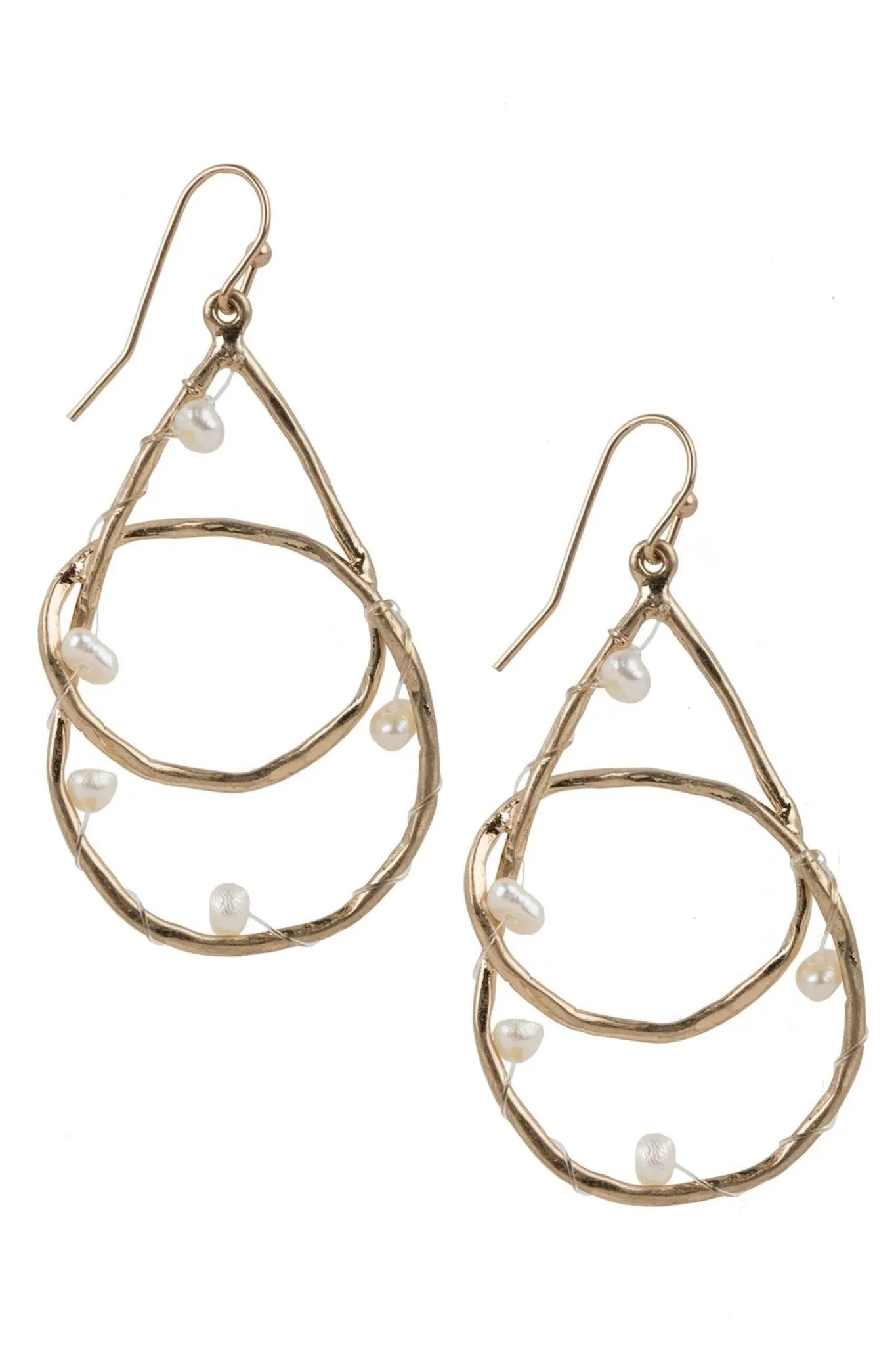 Elegant Pearl Teardrop Embellished Earrings for Women - Dangle Drop Earrings with Crystal Accents - Perfect for Weddings, Parties & Special Occasions