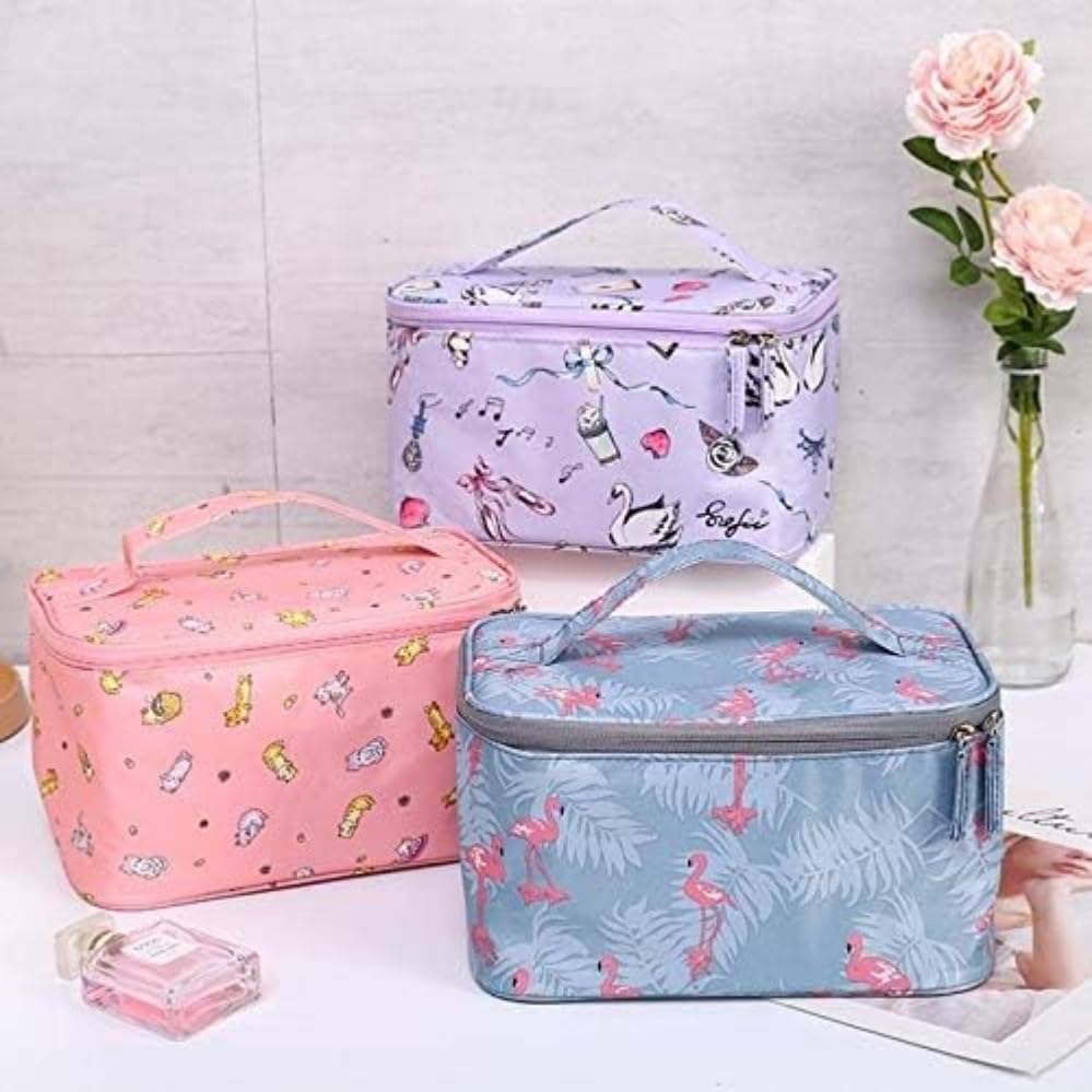 Trexee Waterproof Cosmetic Bag - Multifunctional Travel Makeup Organizer Pouch for Toiletries & Cosmetics - Portable & Durable (Peach) - Perfect for Travel, Gym, and Daily Use