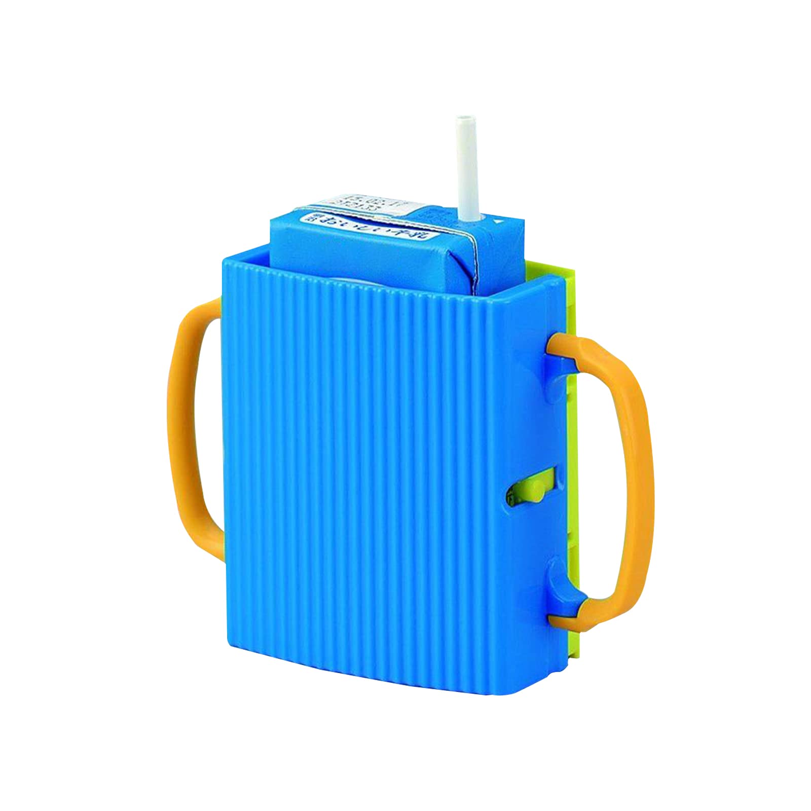 **No Squeeze Adjustable Juice Box Holder - LIUHUIZEYU Folding Milk Bag & Telescopic Cup Holder for Kids, No Spill (Blue) - Perfect for School Lunches, Picnics & Travel**