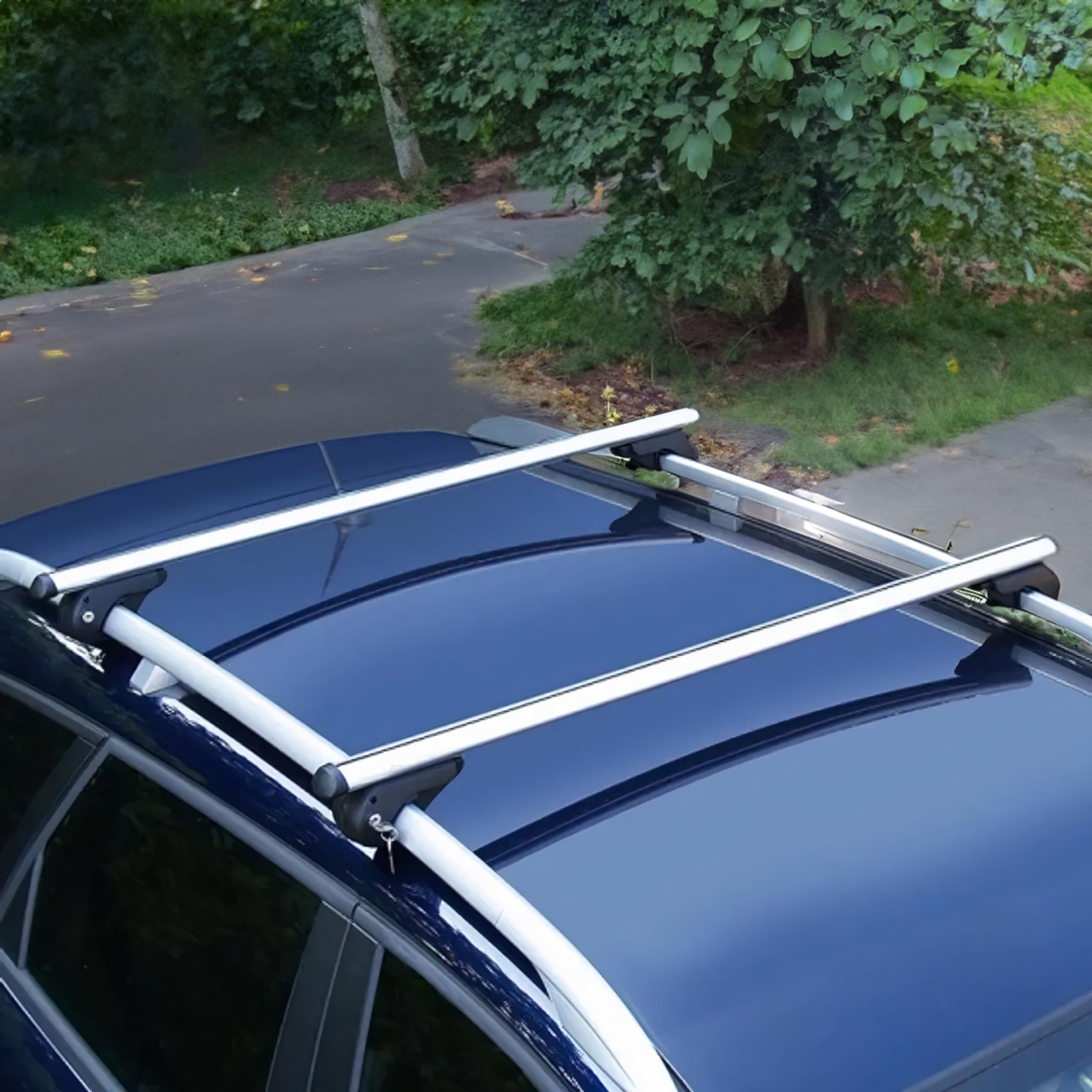OMAC Aluminum Roof Rack Cross Bars for VW Jetta A4 2000-2005 - Gray Anti-Theft Luggage Carrier for Kayak, Canoe, Surfboard, Ski, Snowboard & Camping Gear - Perfect for Road Trips, Outdoor Adventures & Travel Storage
