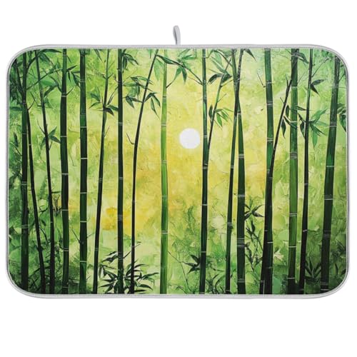 Green Bamboo Forest Silhouette Sunset